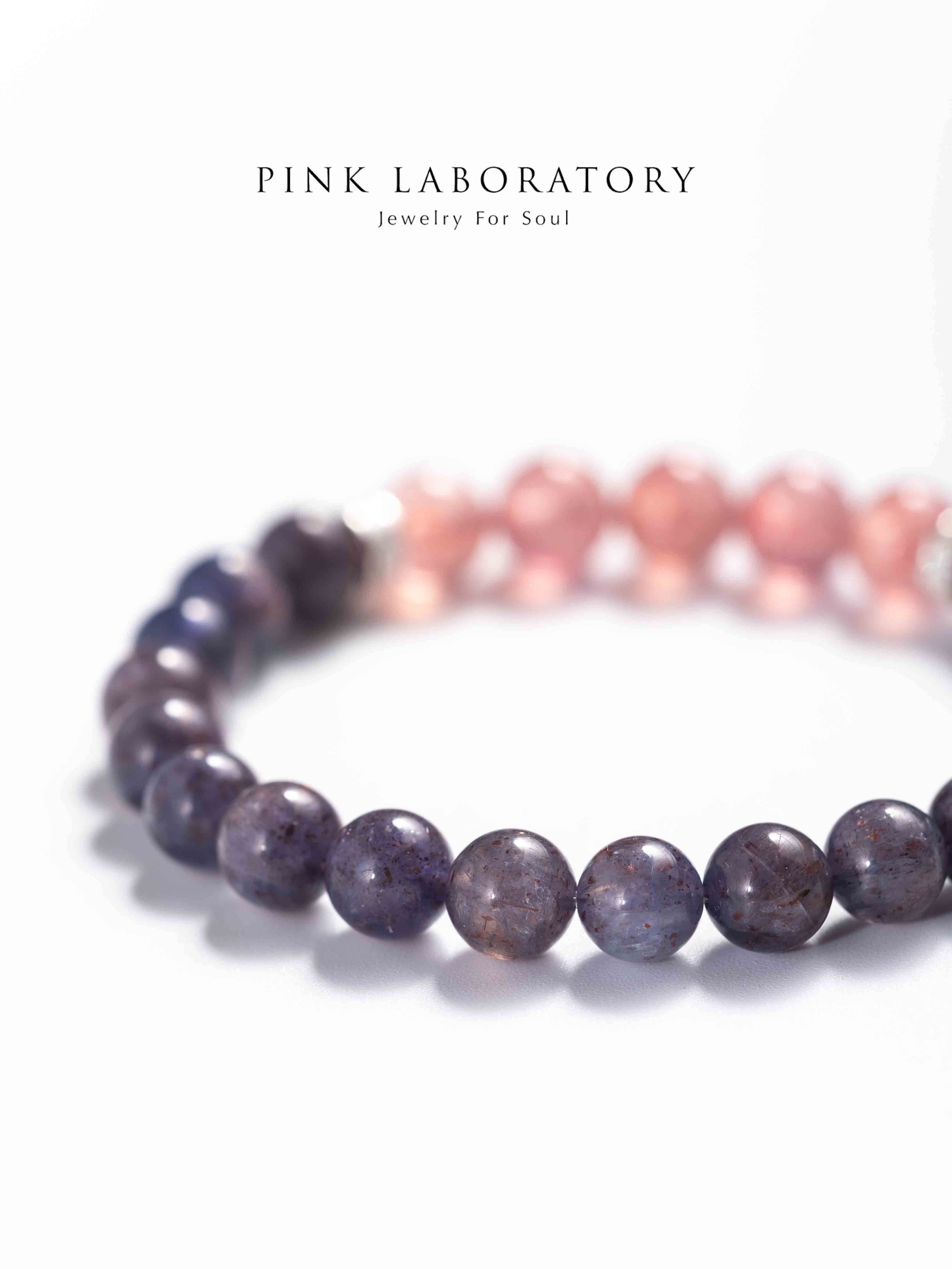 堇青石草莓晶925純銀手鍊