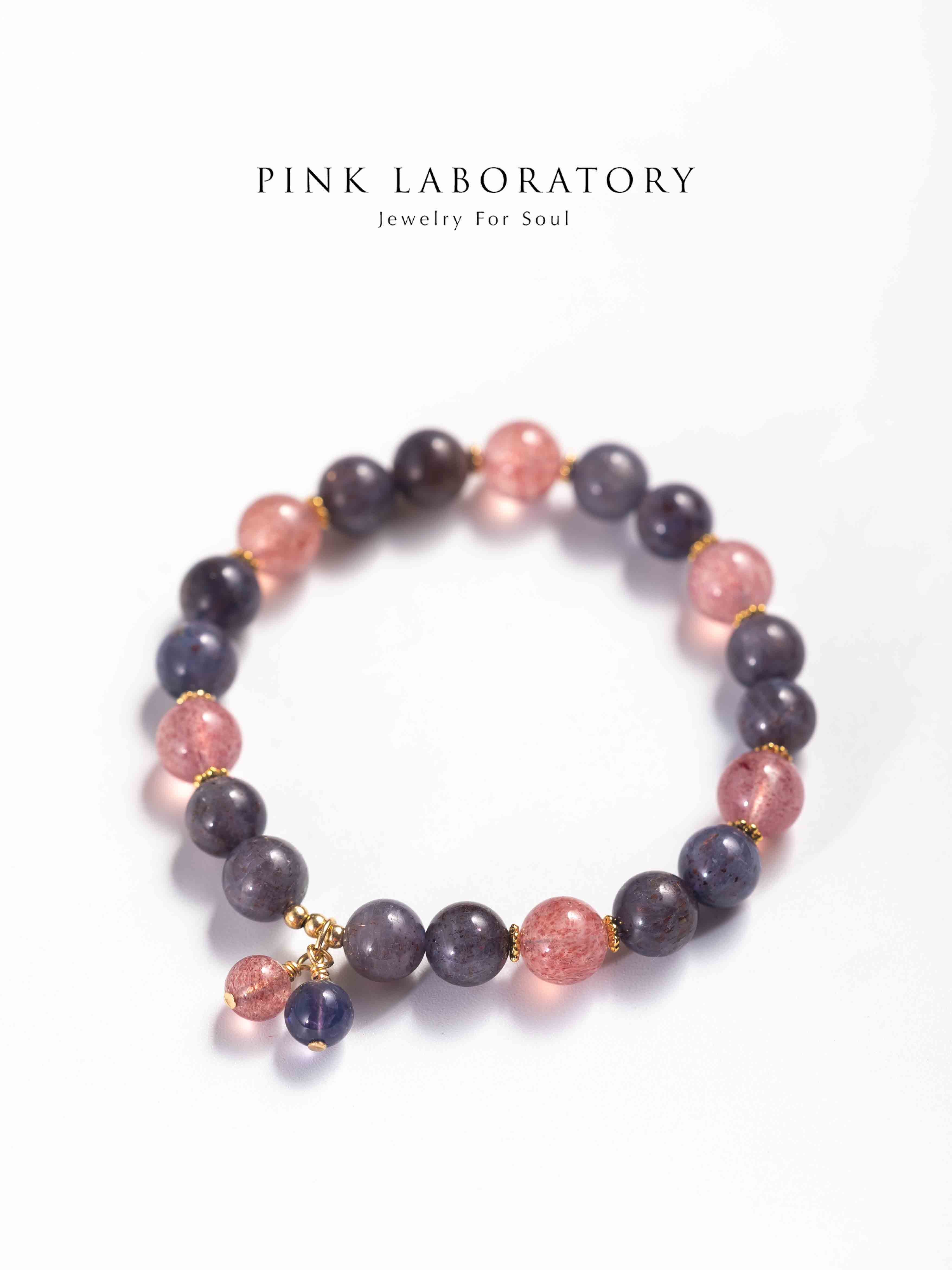 堇青石草莓晶14K包金手鍊