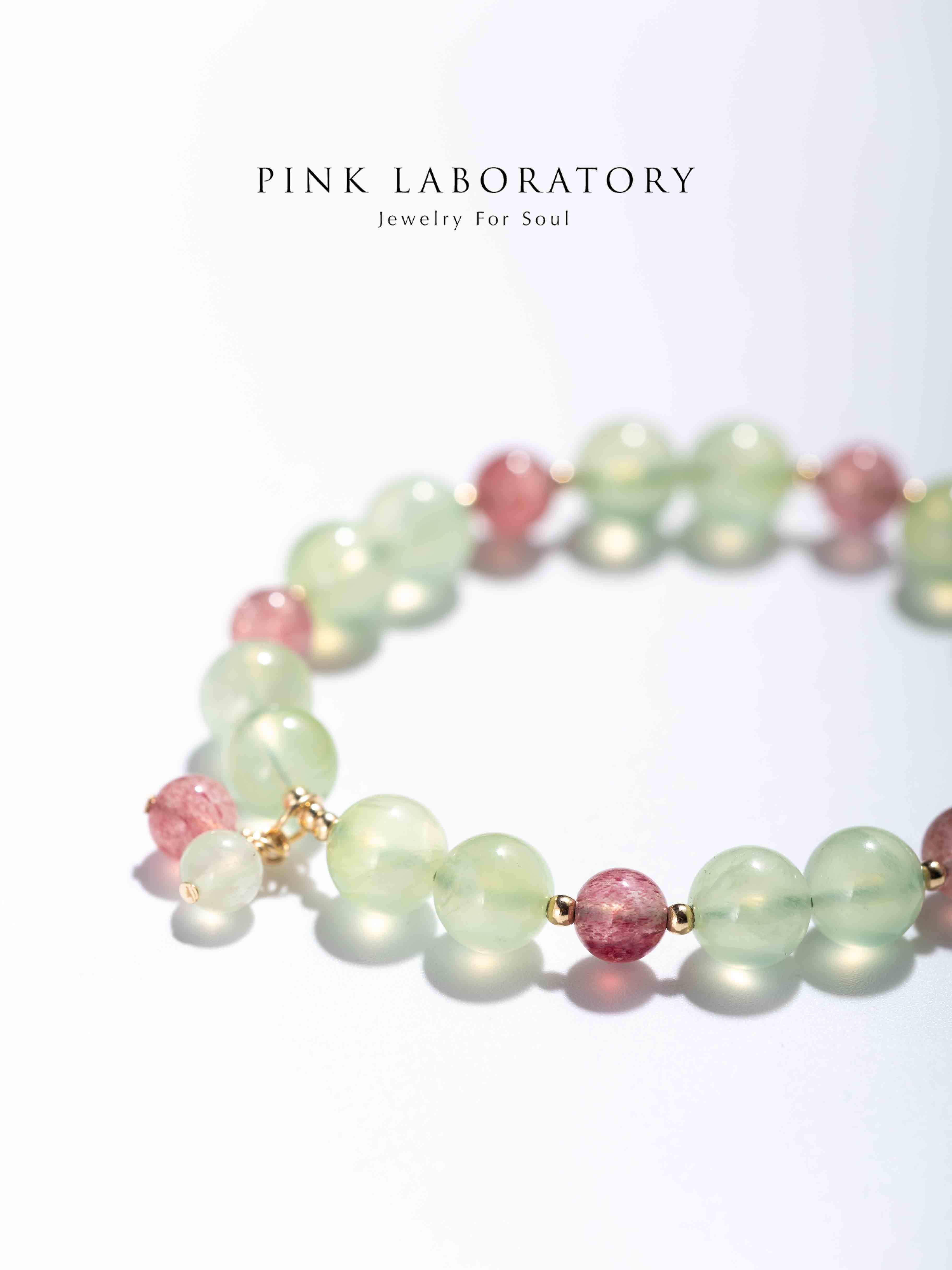 葡萄石草莓晶14k包金手鍊