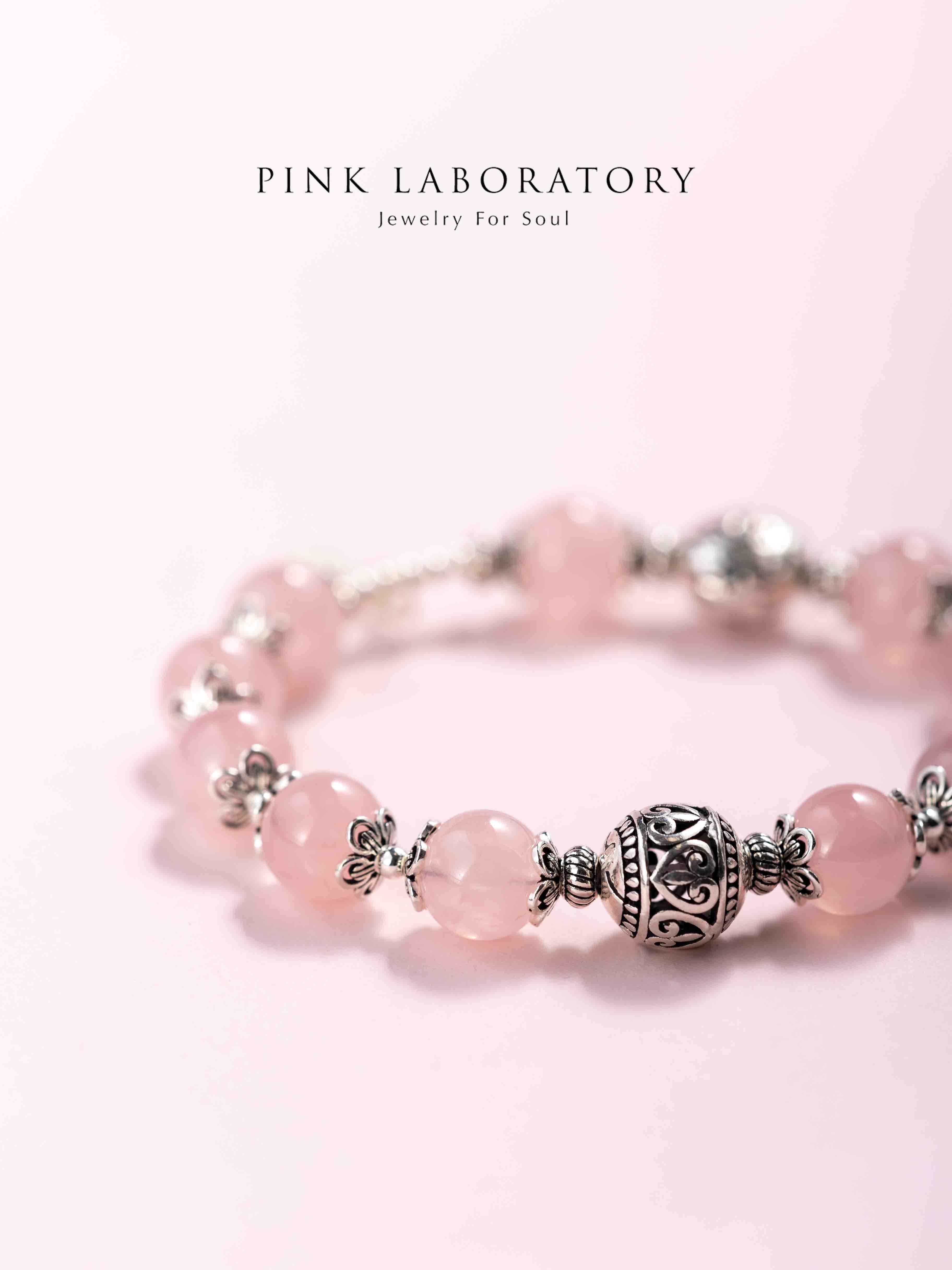 粉水晶925純銀手鍊