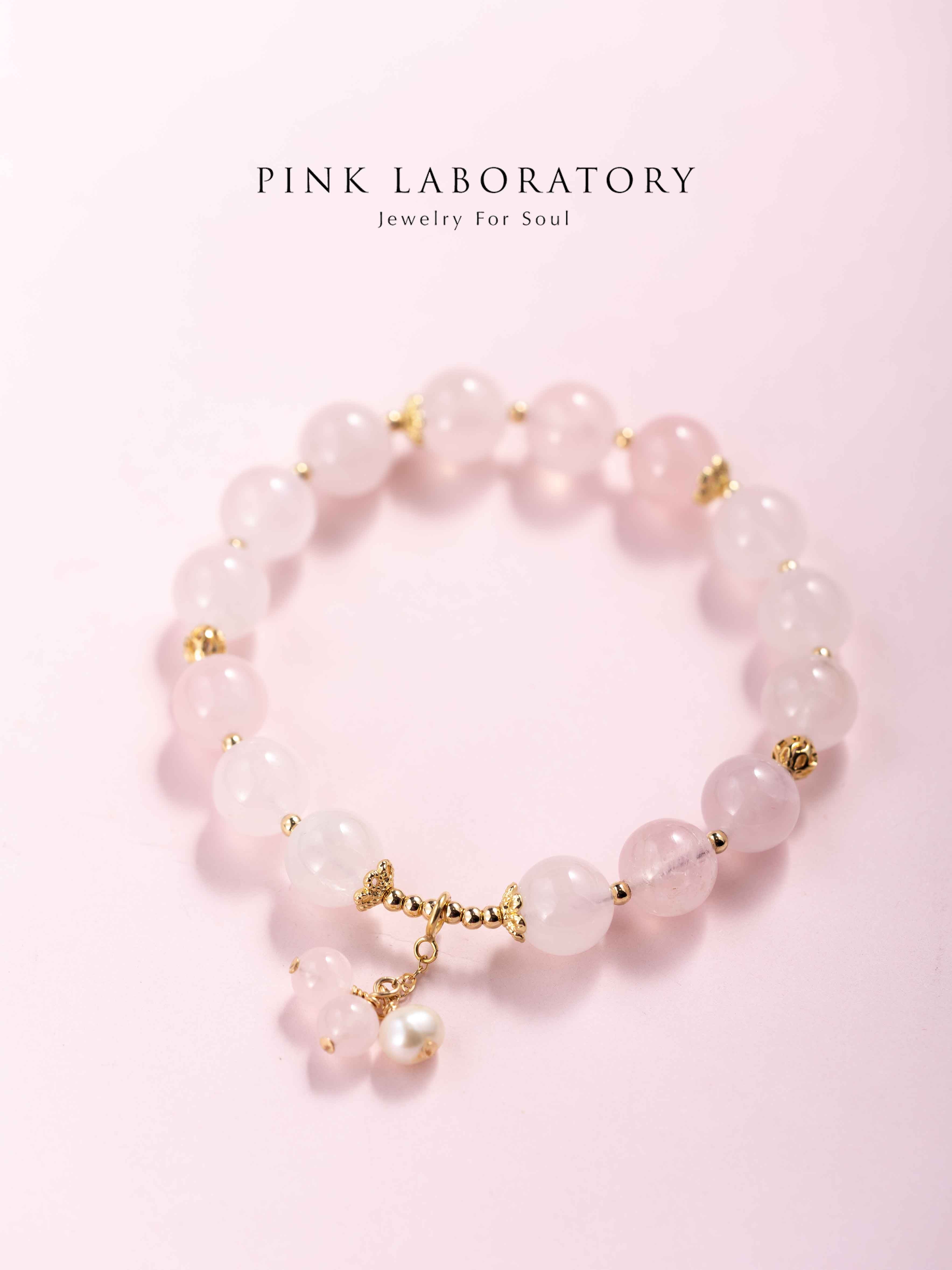 粉水晶14k包金手鍊