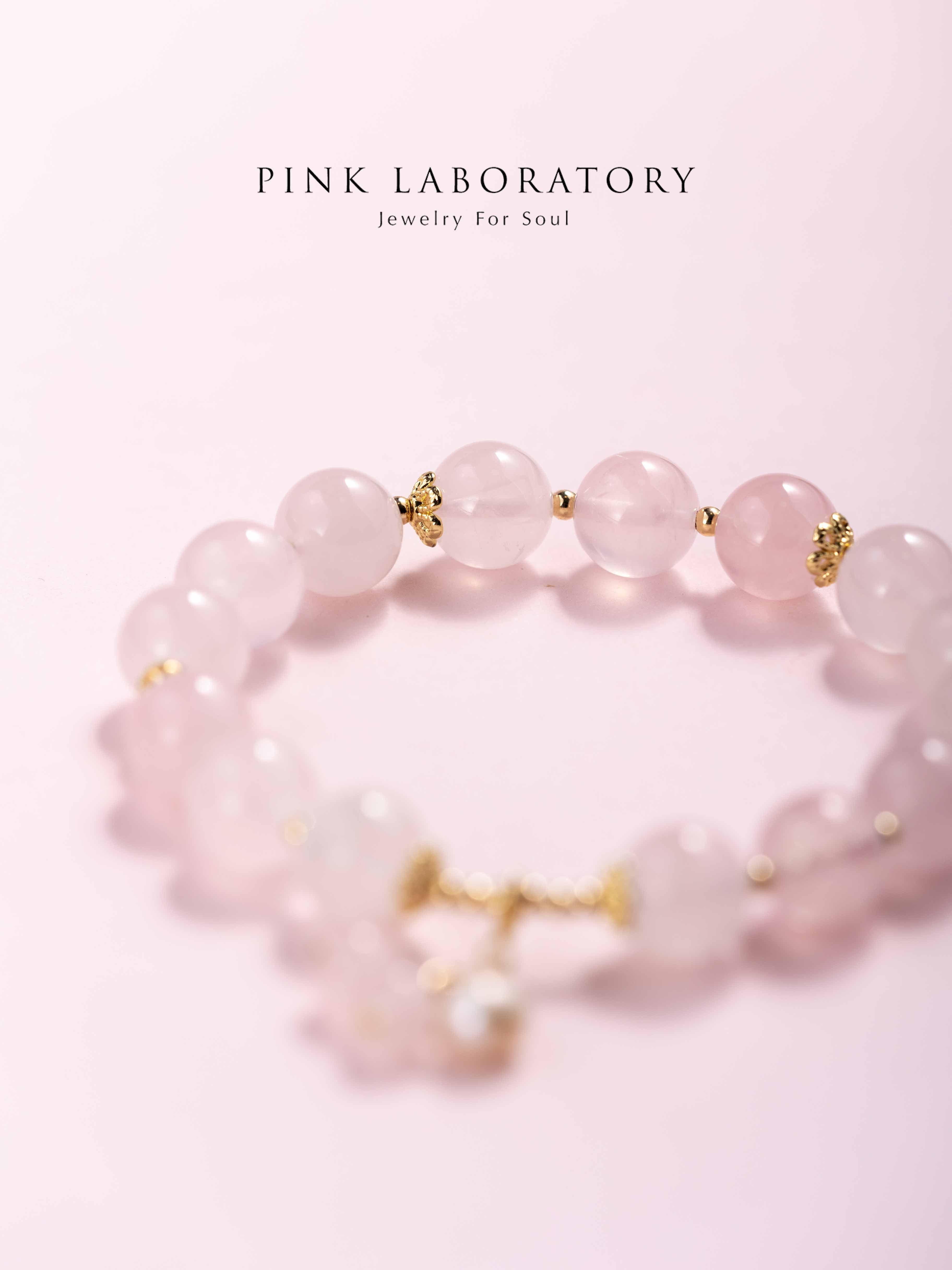 粉水晶14k包金手鍊