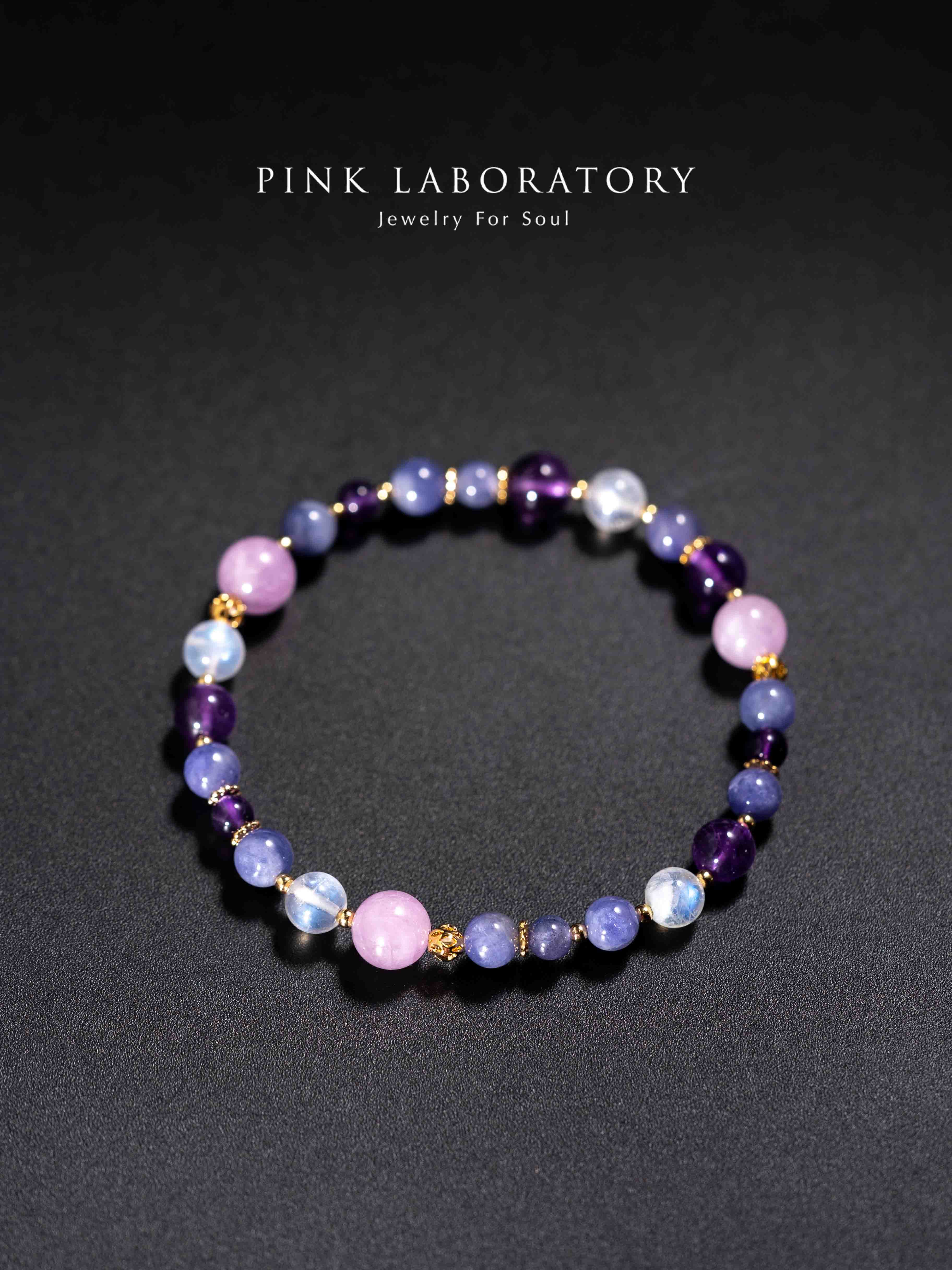 坦桑石紫水晶14k鍍金手鍊