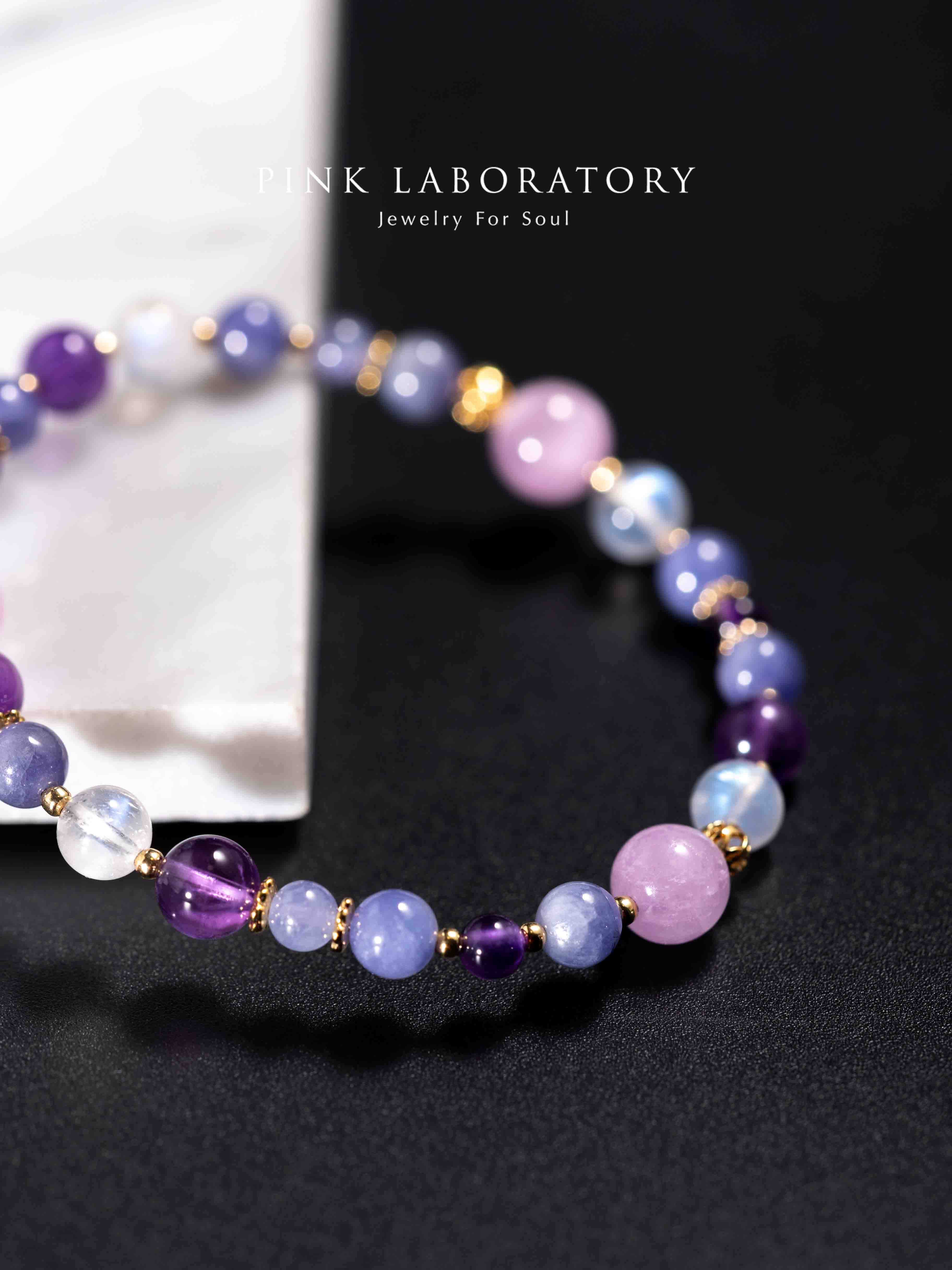 坦桑石紫水晶14k鍍金手鍊