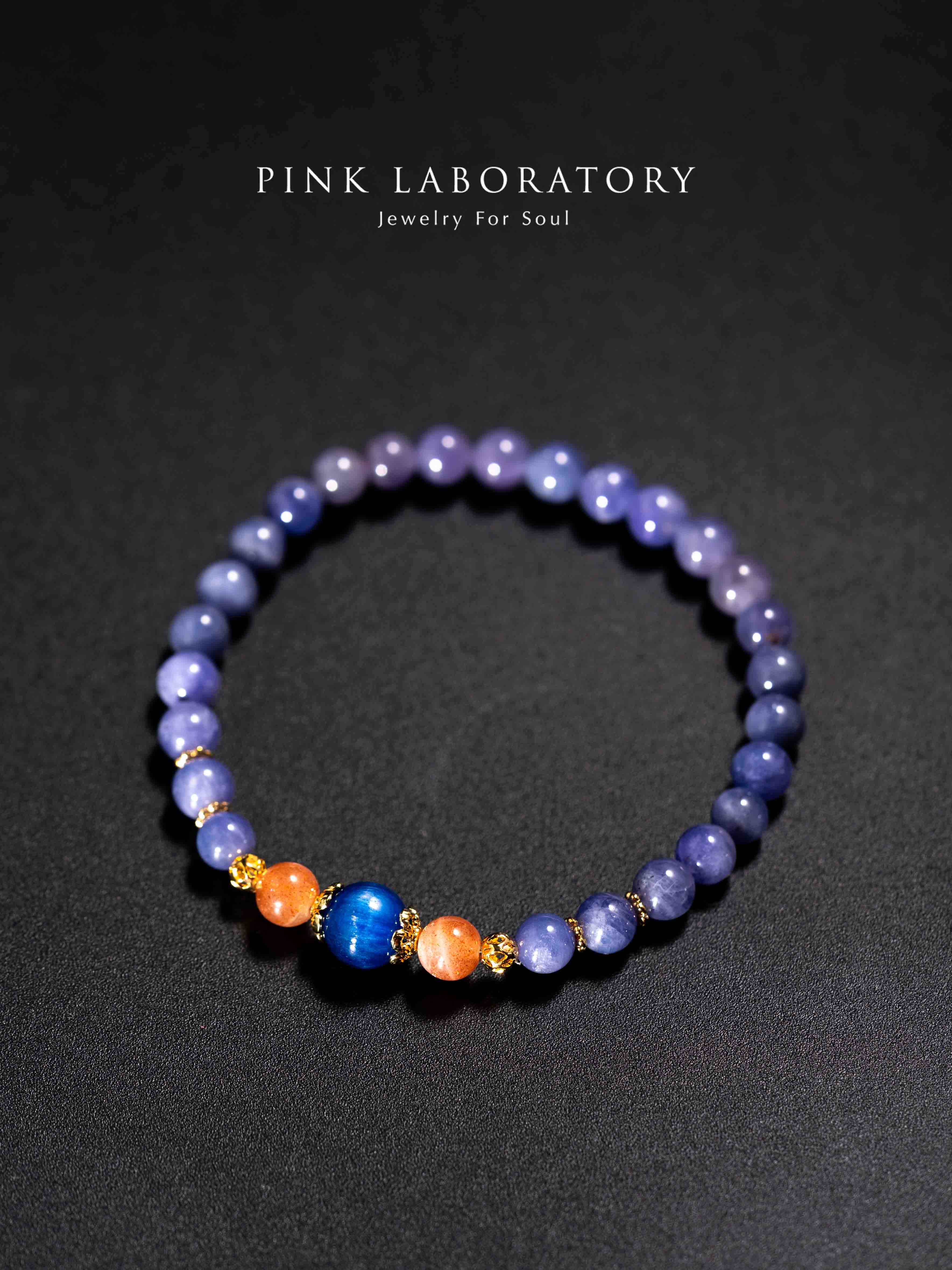 坦桑石太陽石14k鍍金手鍊