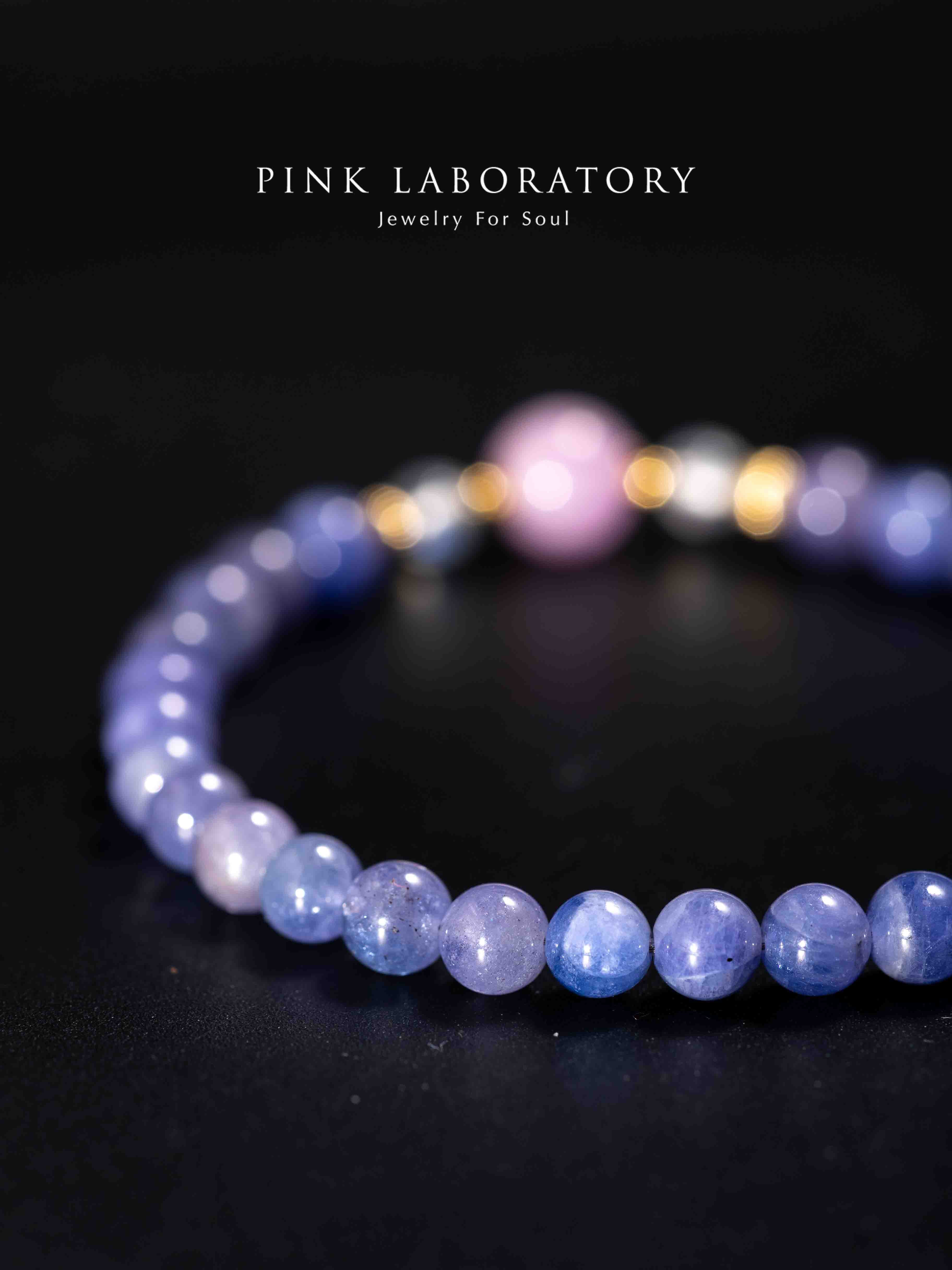 坦桑石紫鋰輝石14k包金手鍊