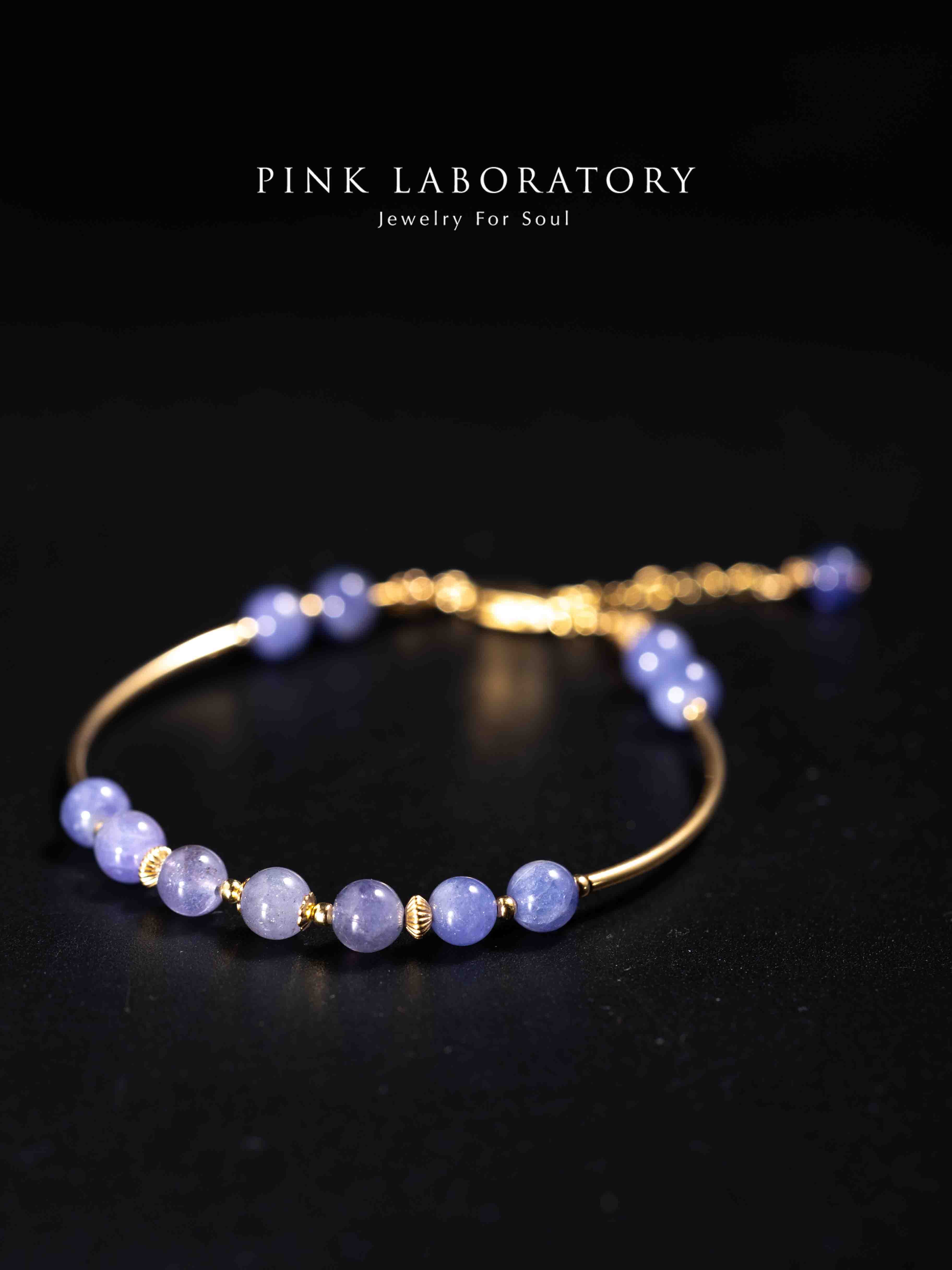 坦桑石6mm14k包金手鍊