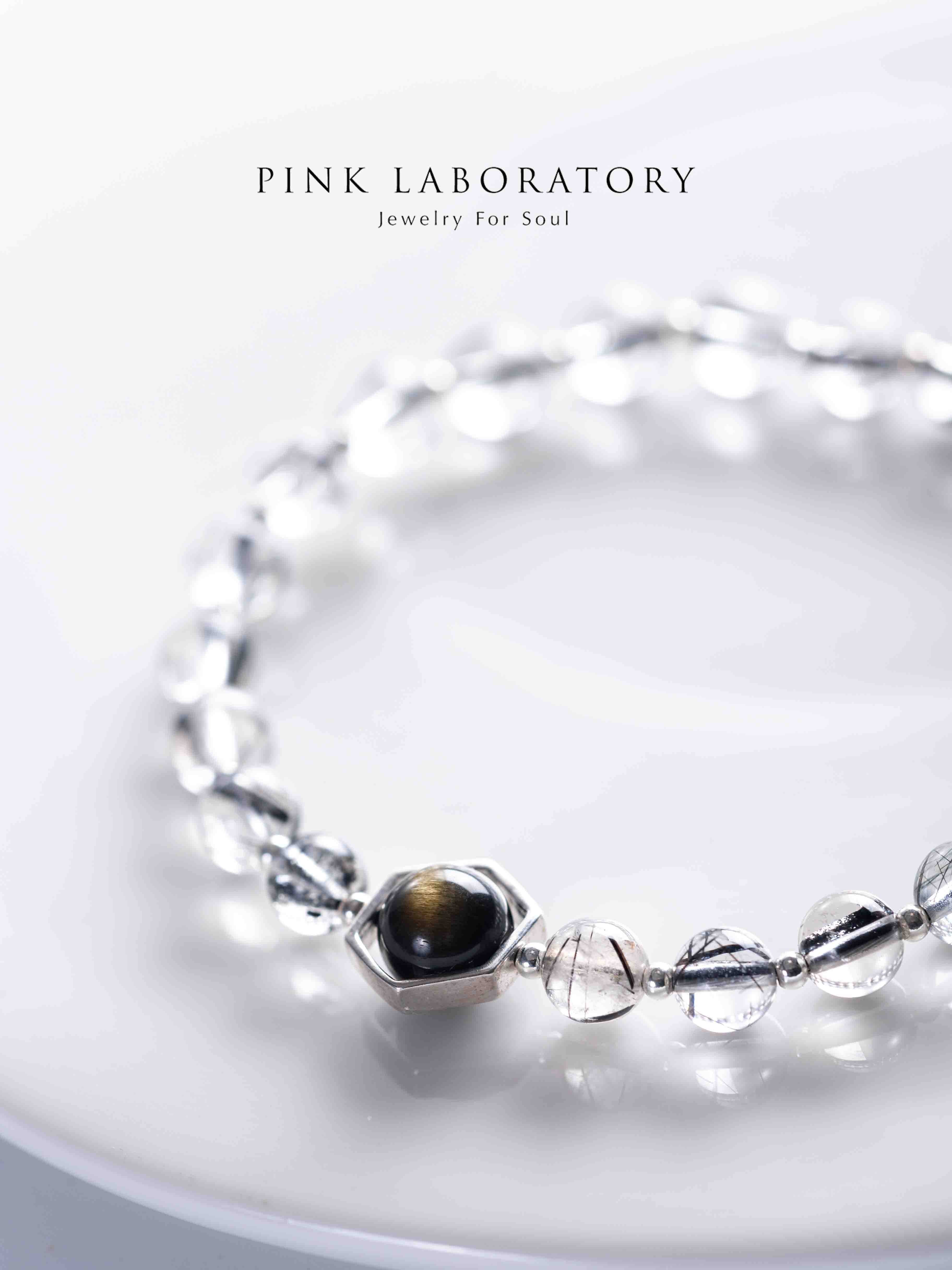 清透黑髮晶黑曜石925純銀手鍊