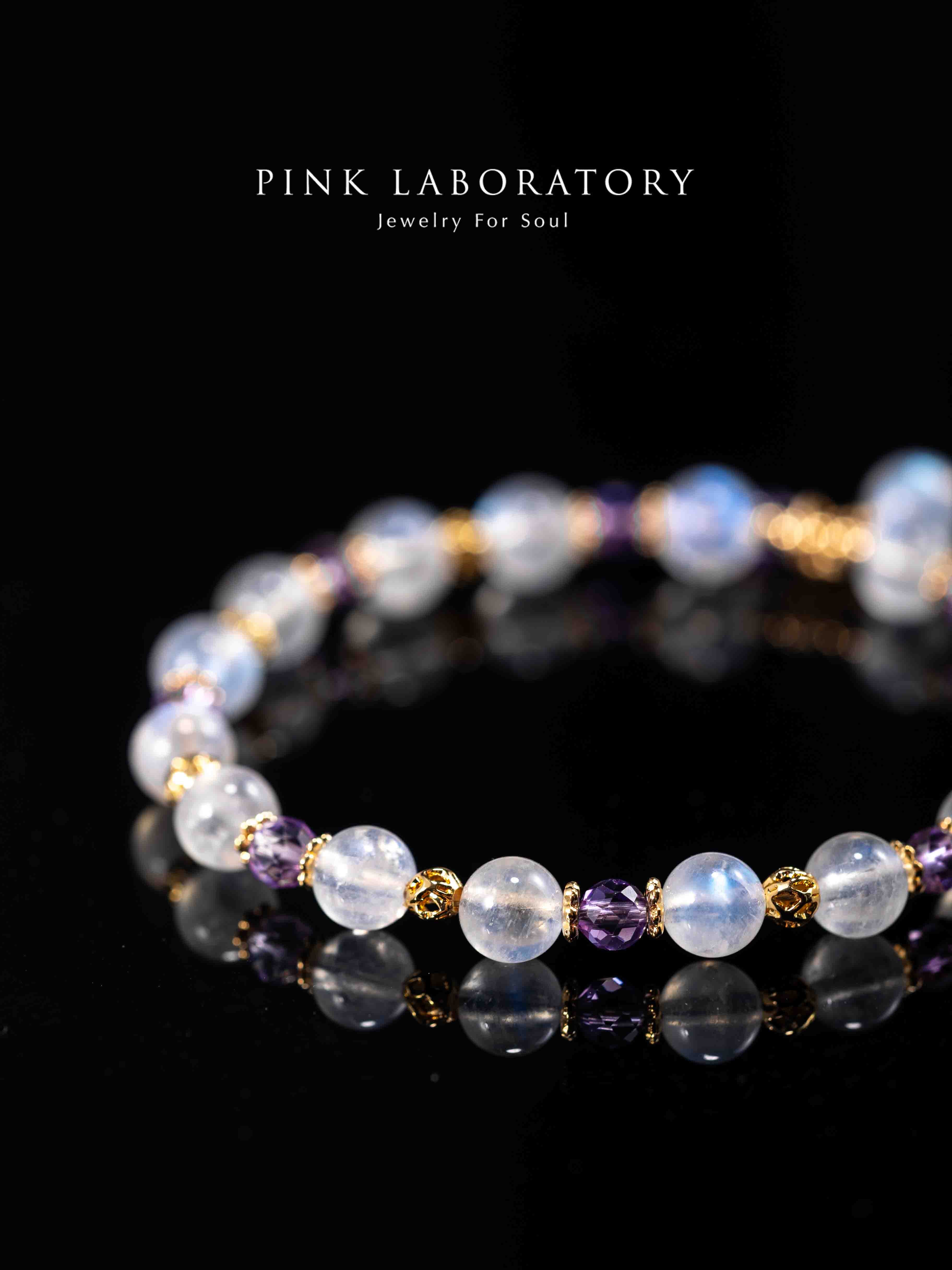 月光石紫水晶14K鍍金手鍊