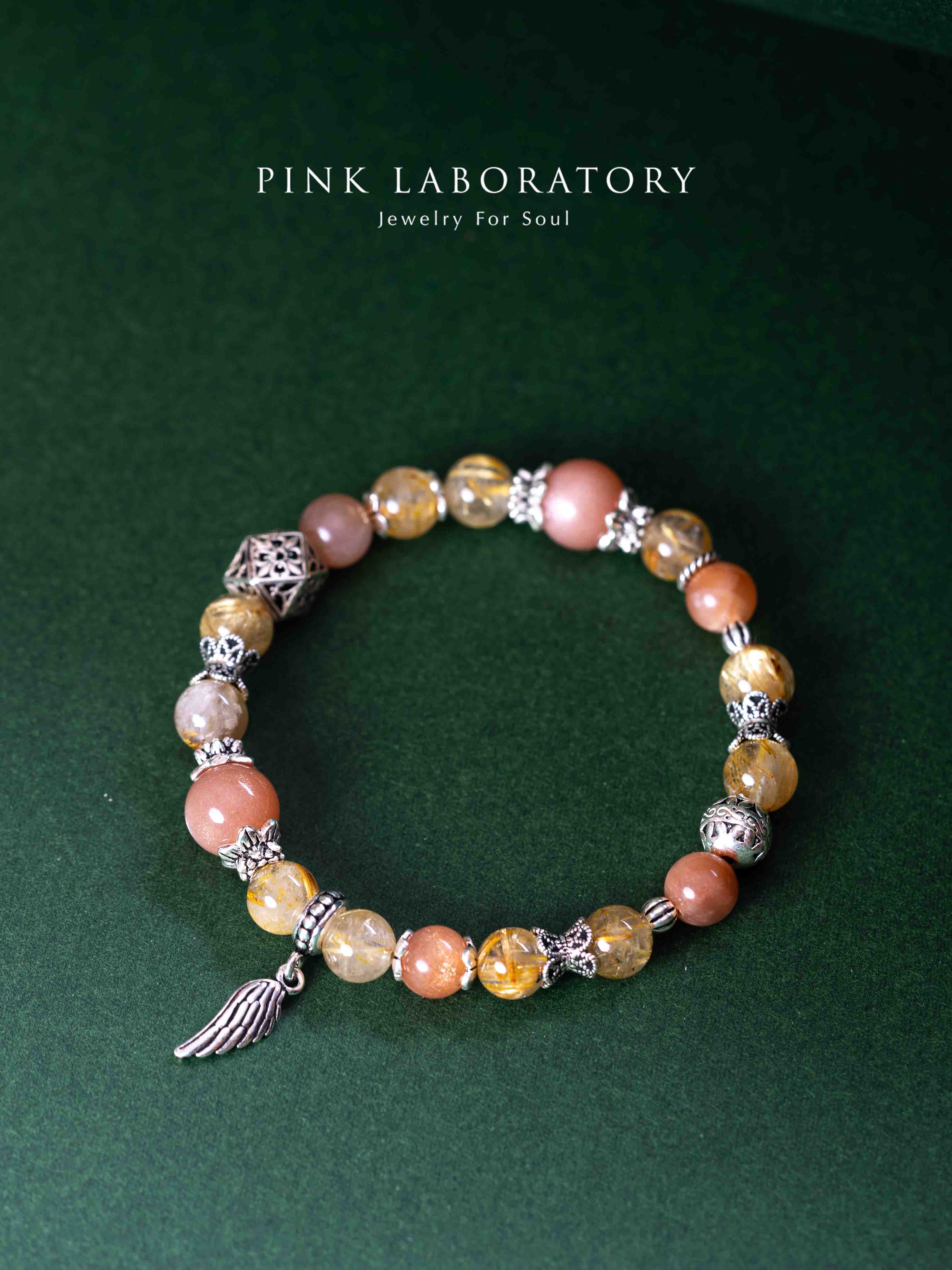 金髮晶太陽石925純銀手鍊