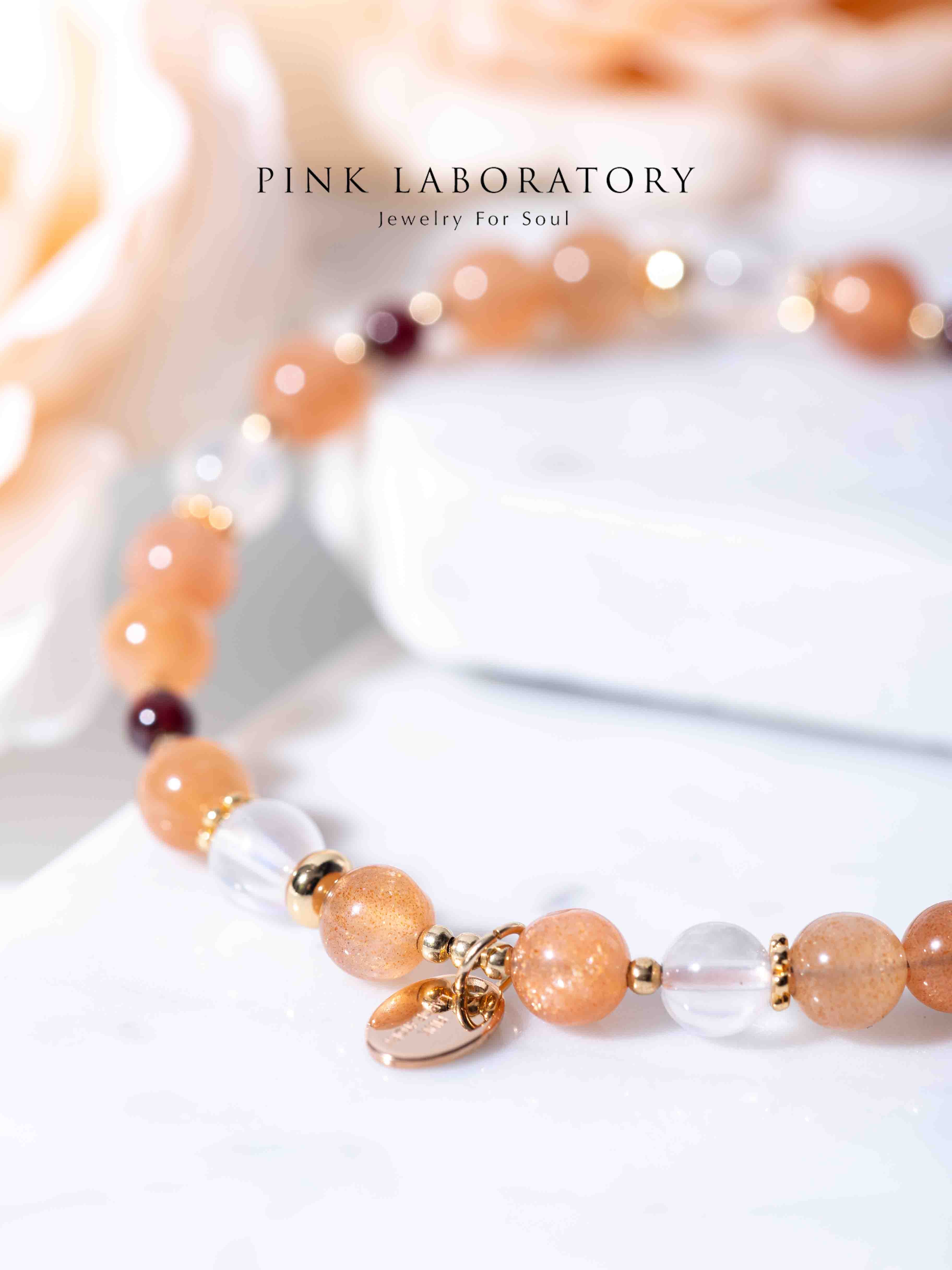 太陽石石榴石月光石手鍊