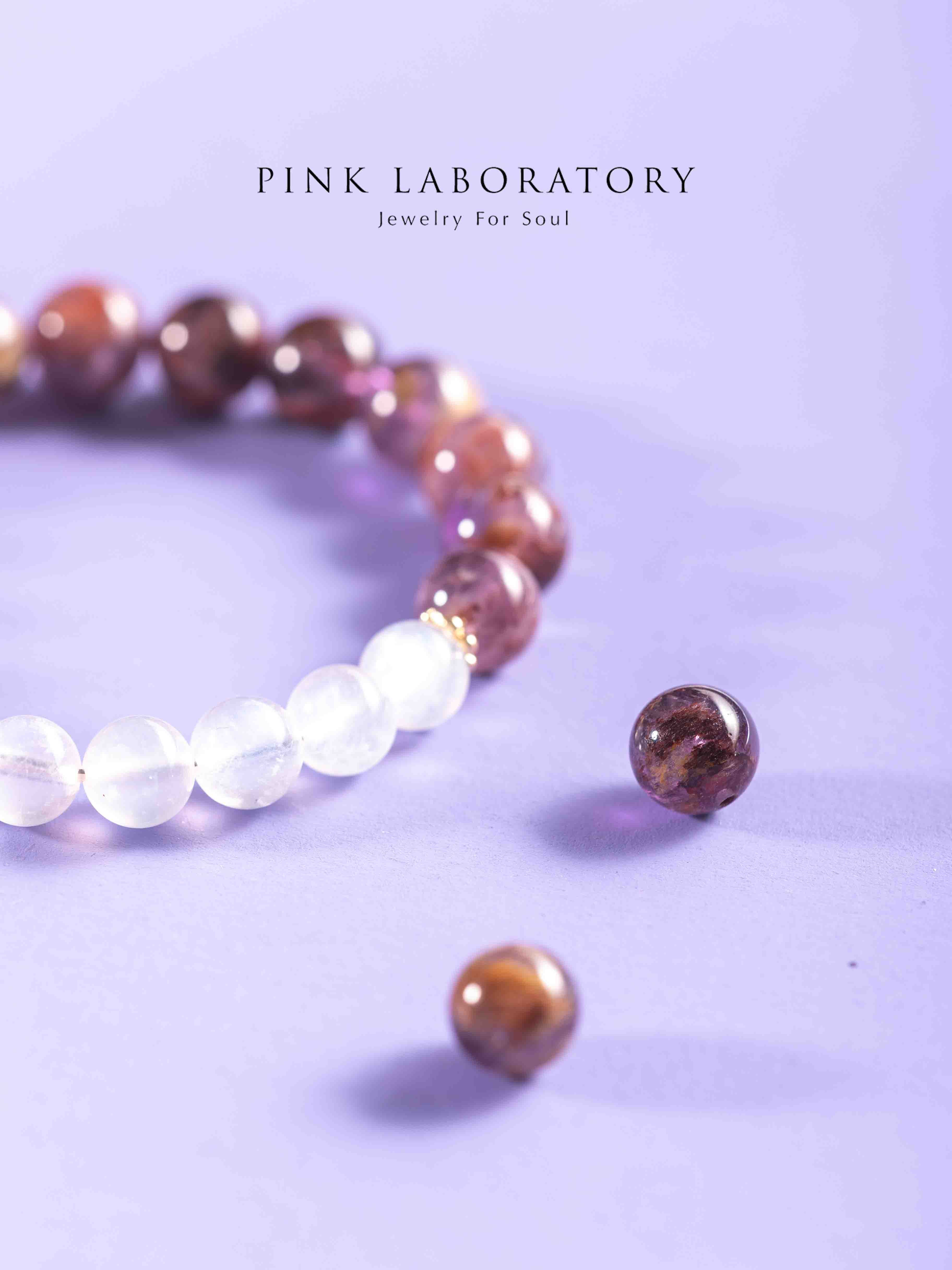 紫幽靈月光石14K鍍金手鍊