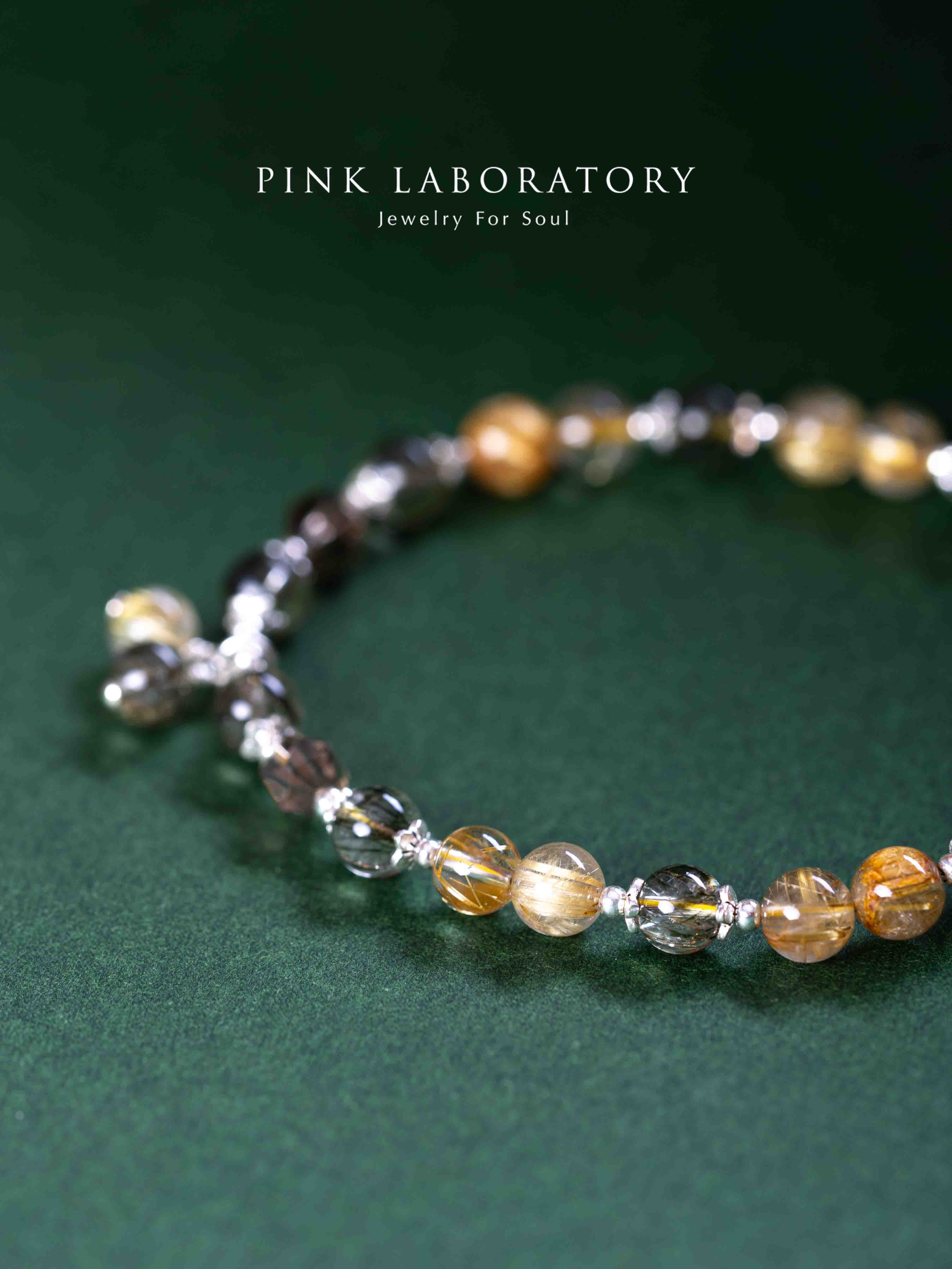 金髮晶綠碧髮晶茶水晶925純銀手鍊