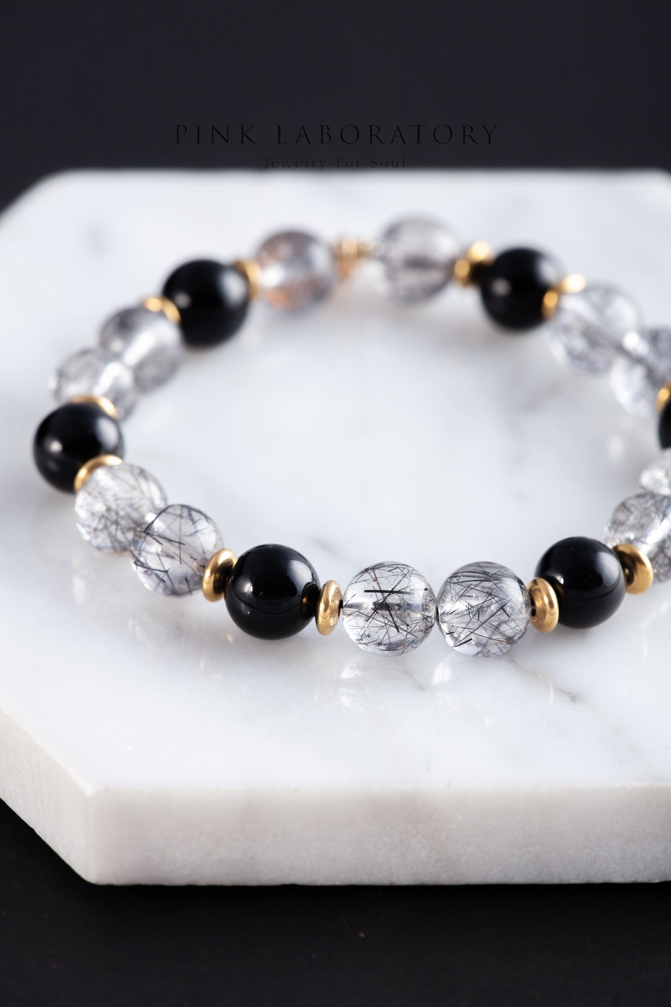 清透黑髮晶黑瑪瑙手鍊