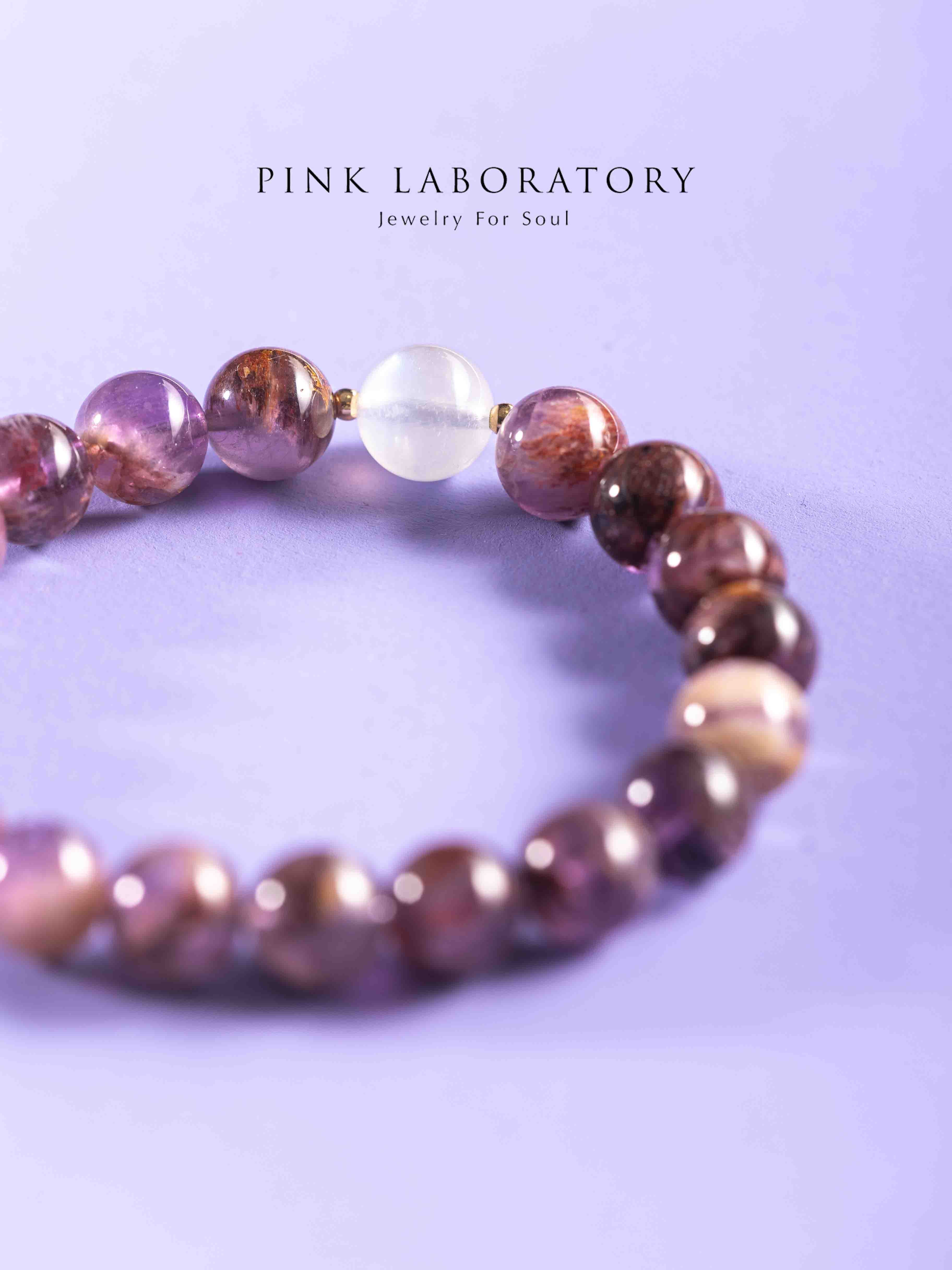 紫幽靈月光石14KGF手鍊