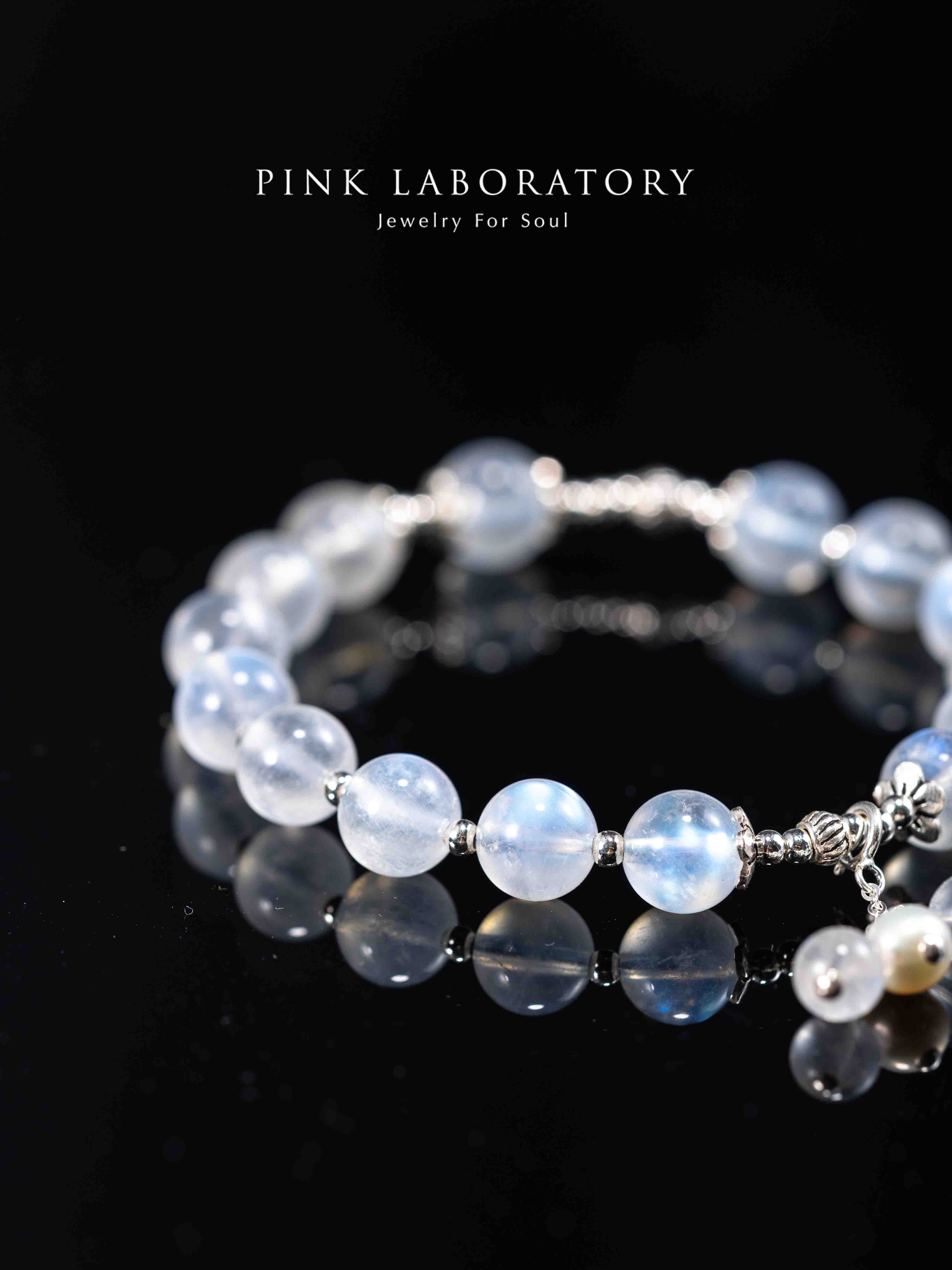 藍光月光石925純銀手鍊