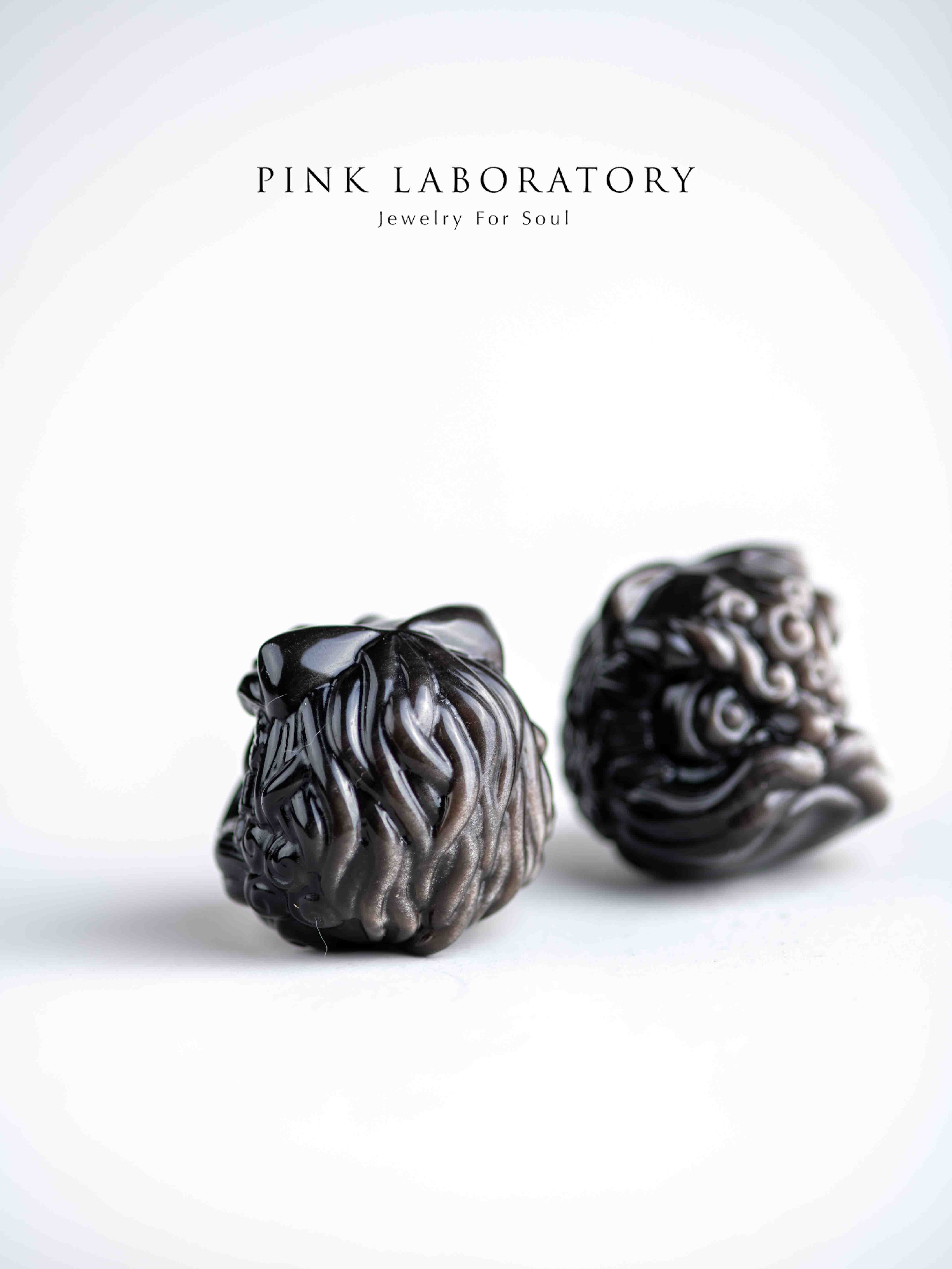 銀曜石招財辟邪醒獅|招財防小人水晶擺件