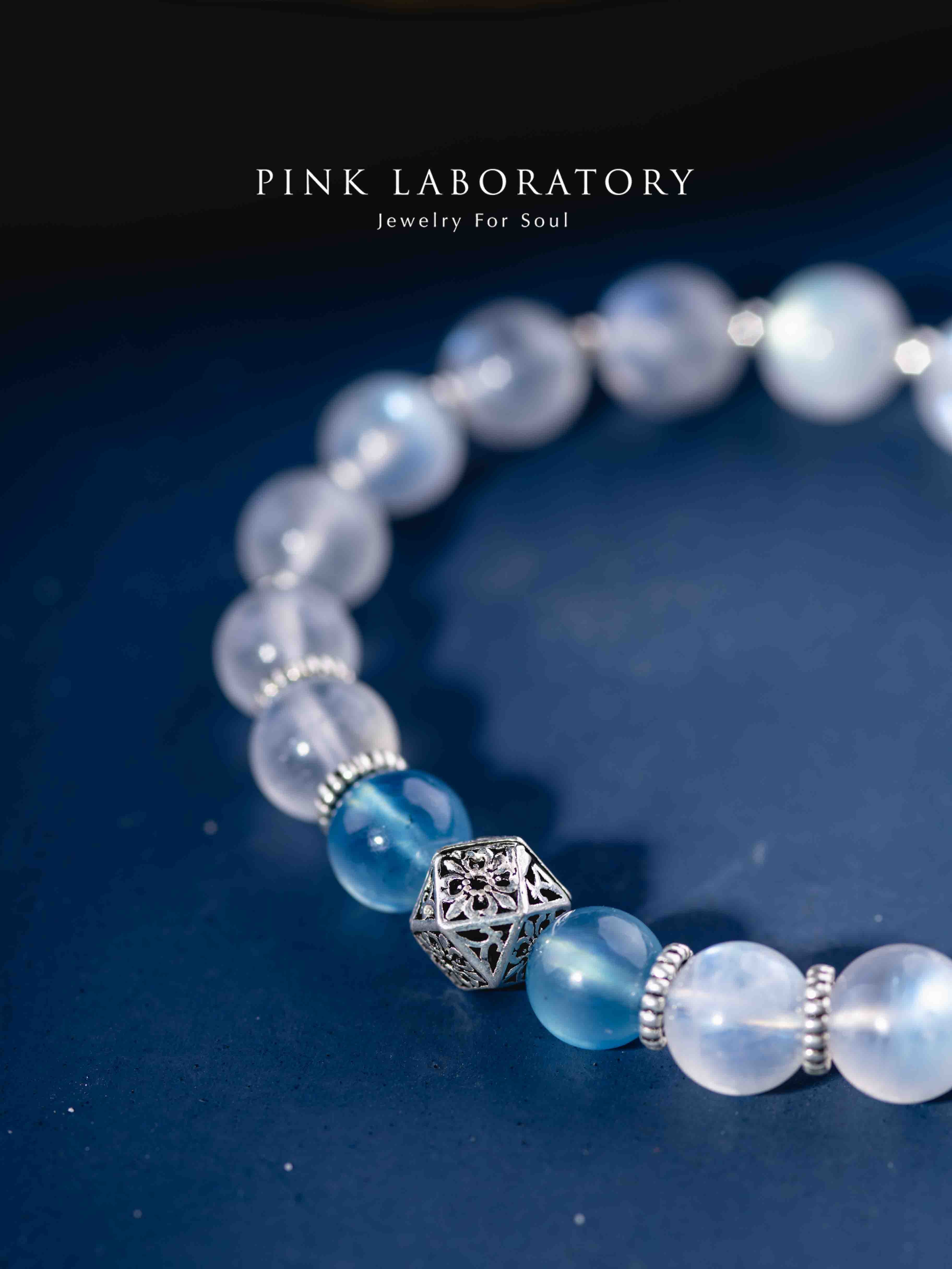 月光石海藍寶925純銀手鍊