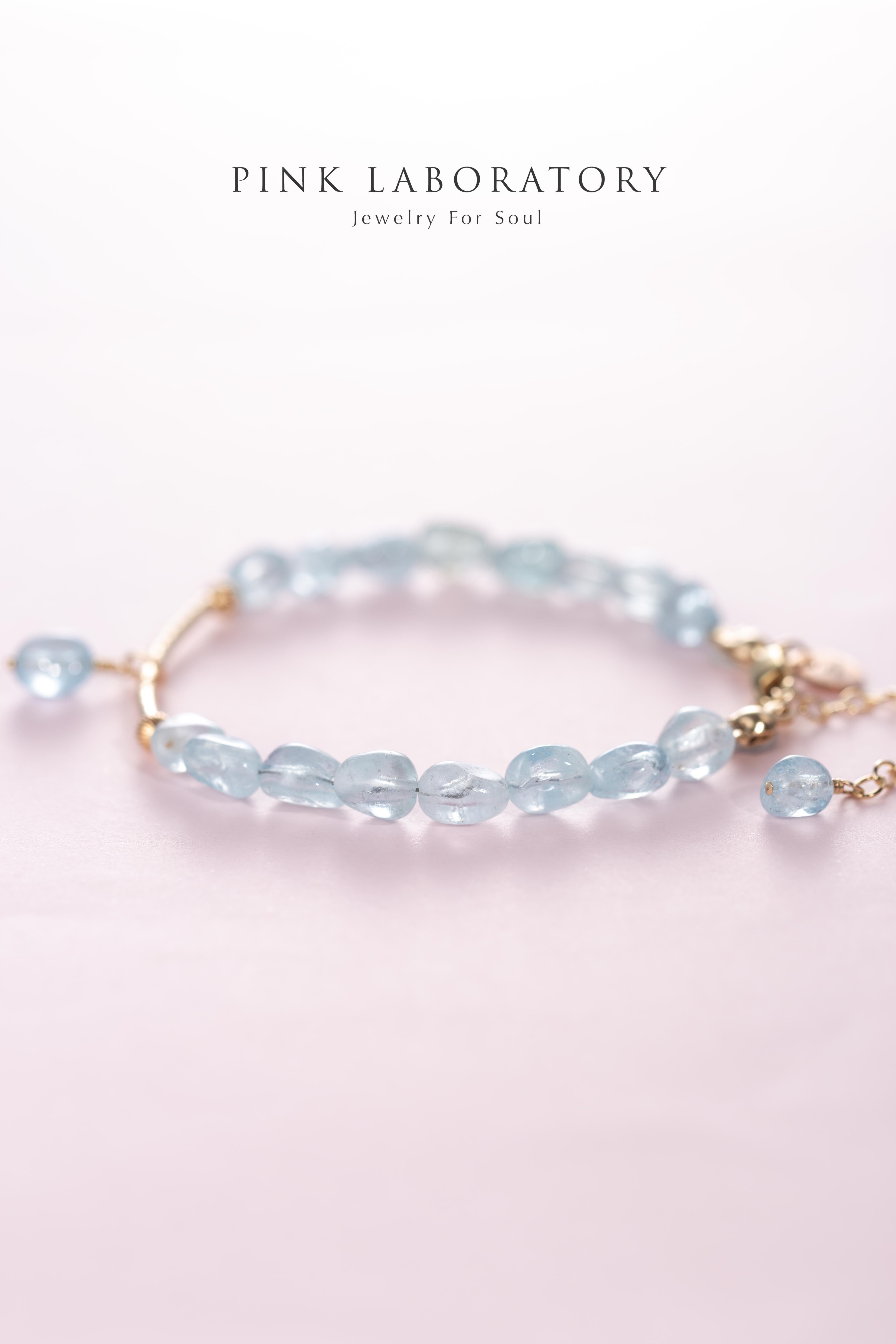 海藍寶蛋形14KGF手鍊