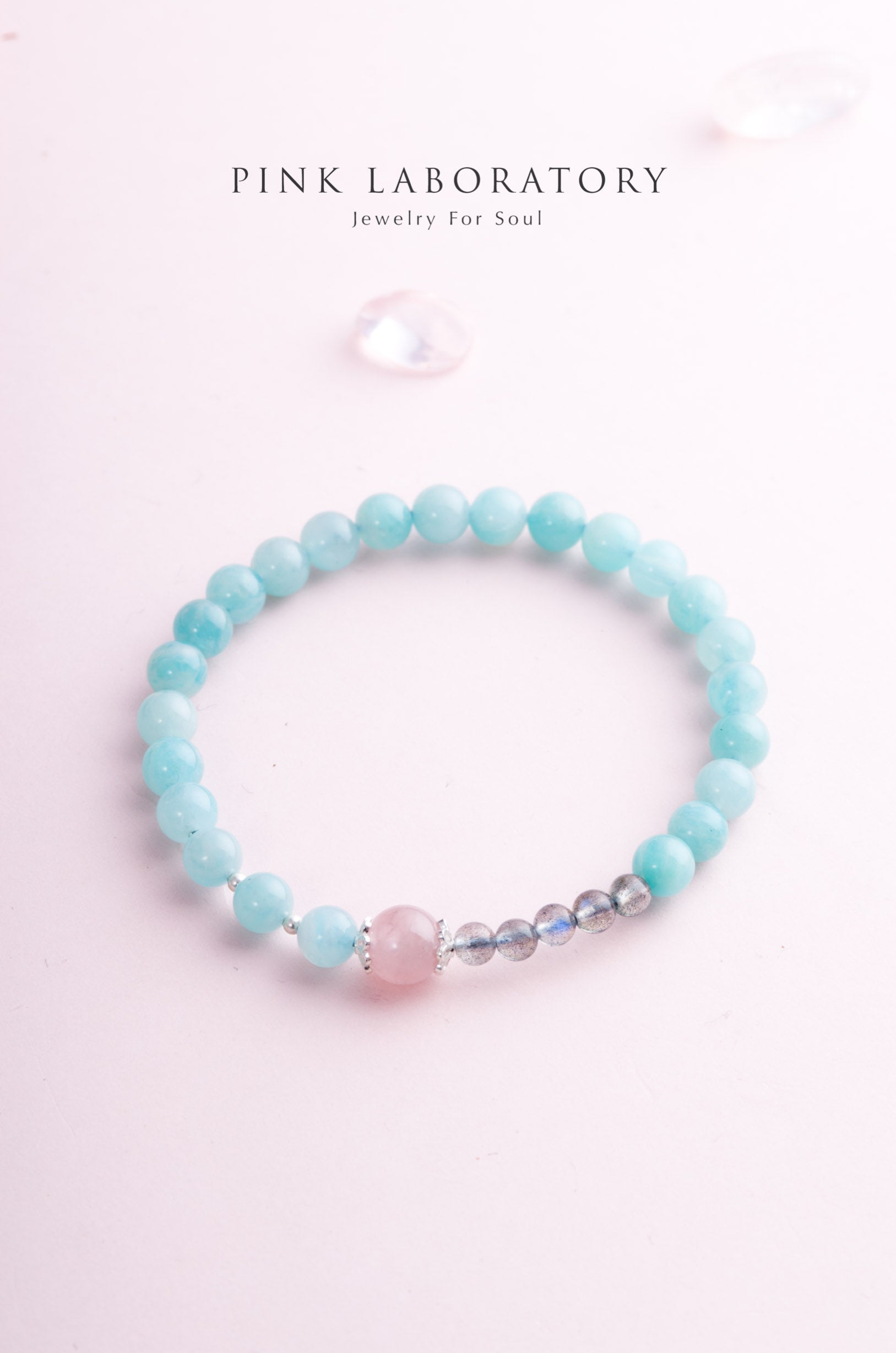 天河石粉水晶手鍊 | 925純銀 | 6mm