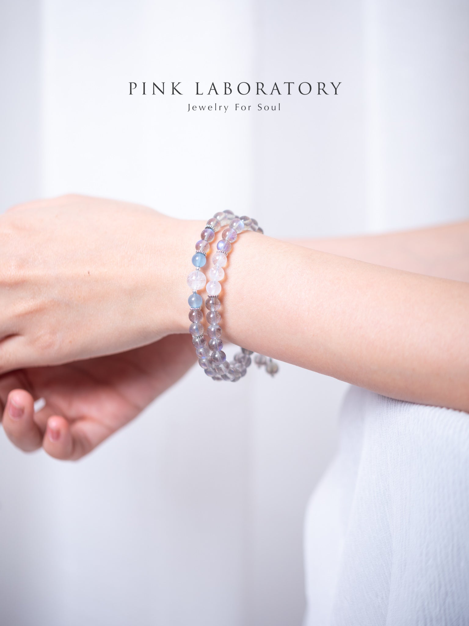 拉長石月光石925純銀雙圈手鍊