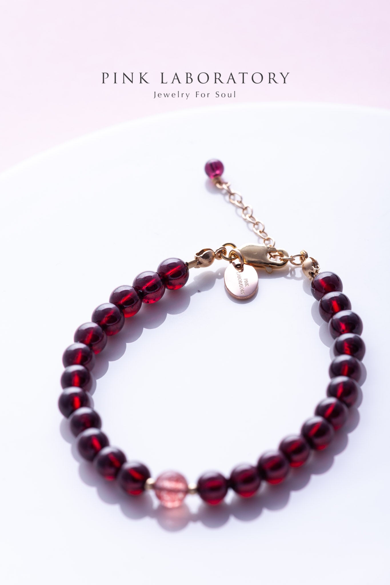 石榴石草莓晶14k包金手鍊