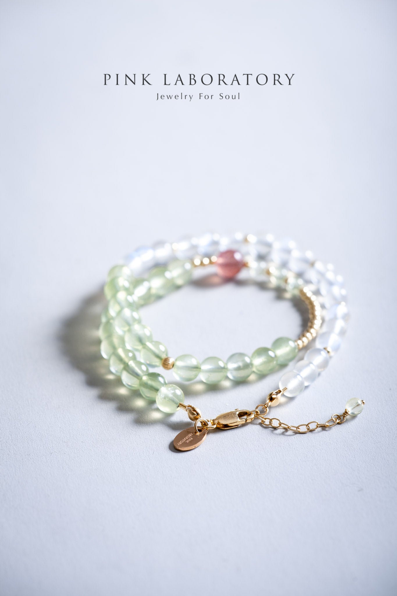 葡萄石月光石14k包金手鍊