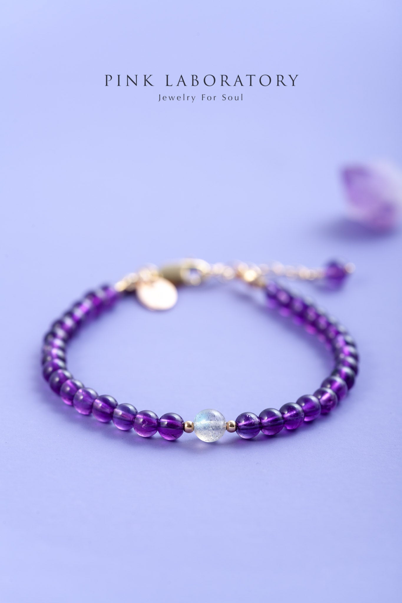 紫水晶拉長石14KGF手鍊