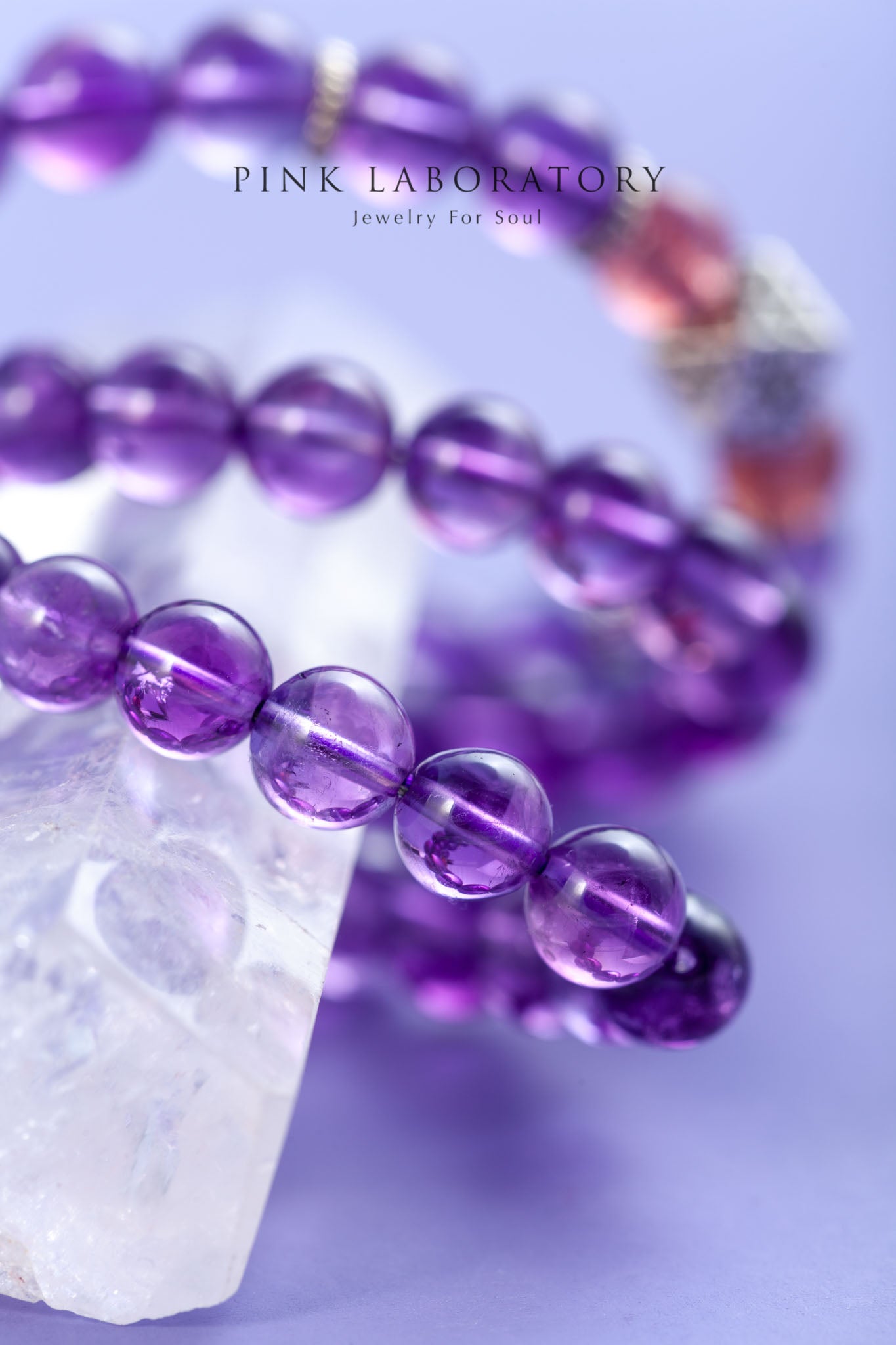 紫水晶草莓晶925純銀雙圈手鍊