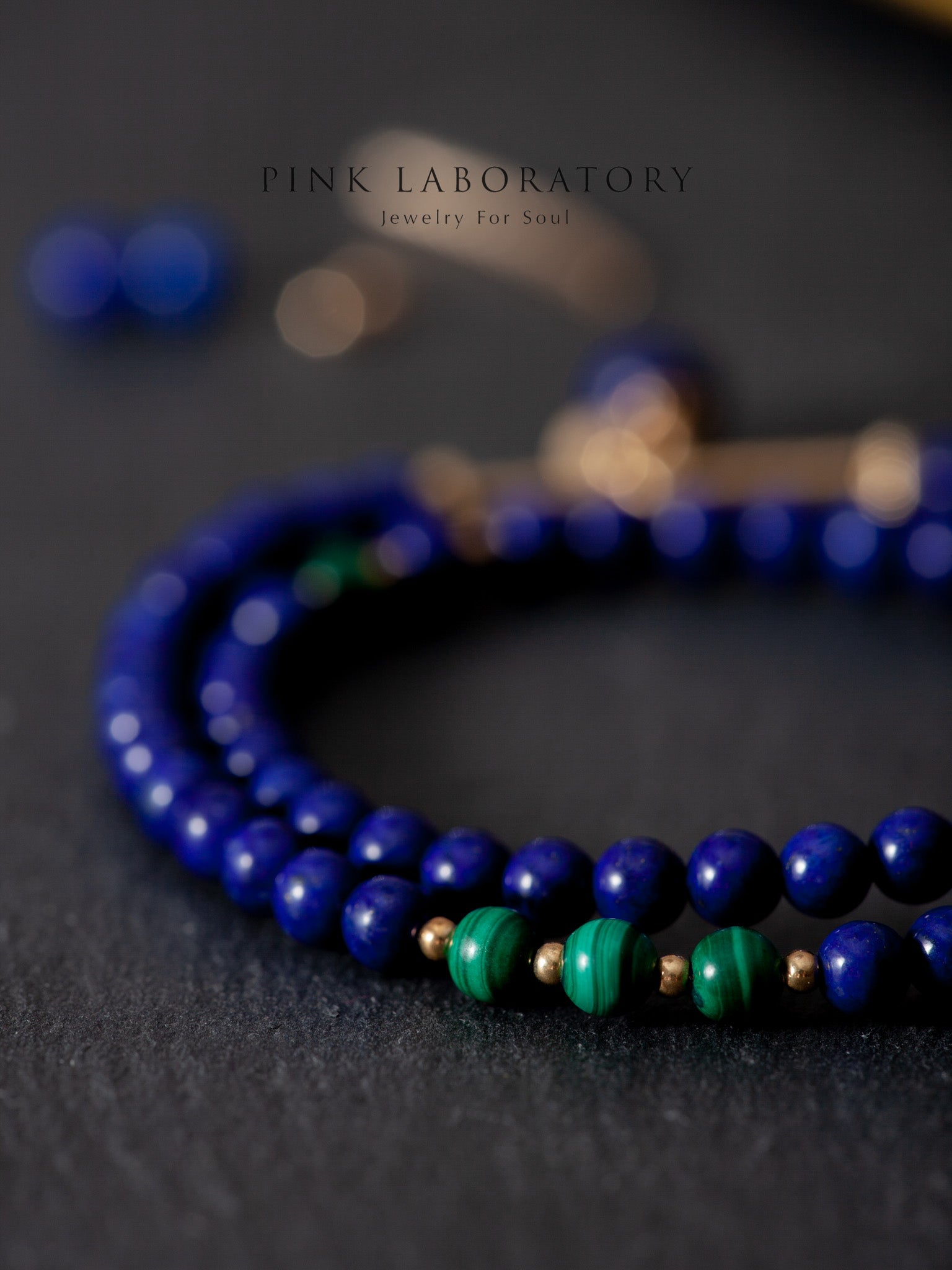 青金石孔雀石14KGF手鍊