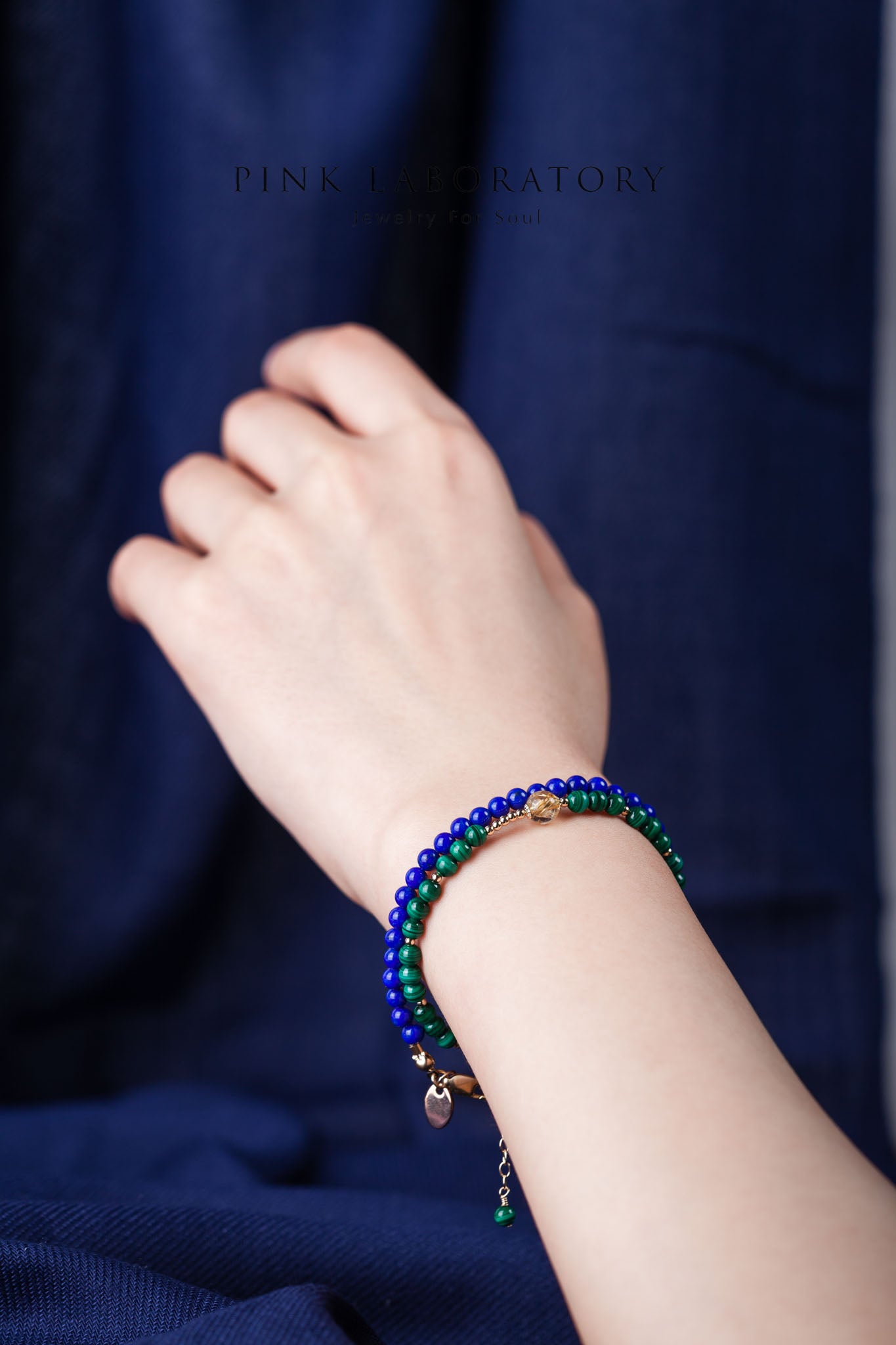 孔雀石青金石手鍊