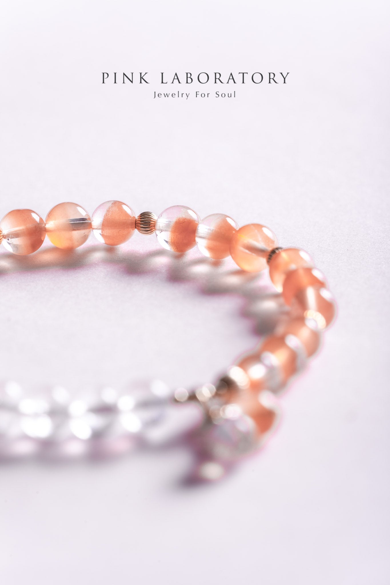 聚寶盆紅兔毛紅髮晶 月亮石14KGF手鍊