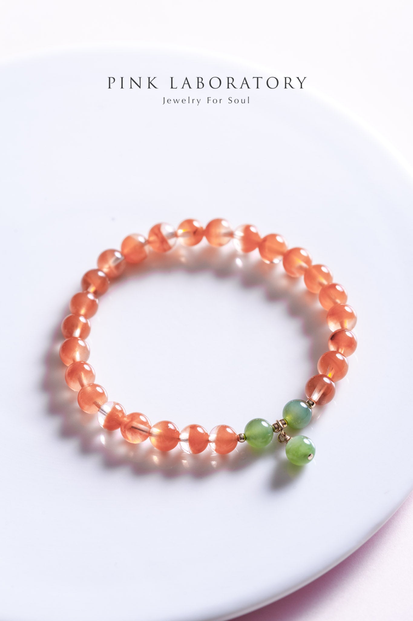 聚寶盆紅兔毛紅髮晶和田玉14KGF手鍊