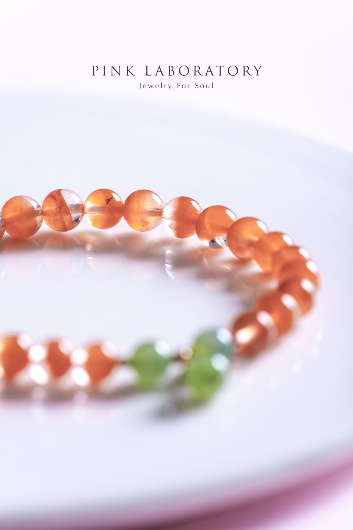 聚寶盆紅兔毛紅髮晶和田玉14KGF手鍊