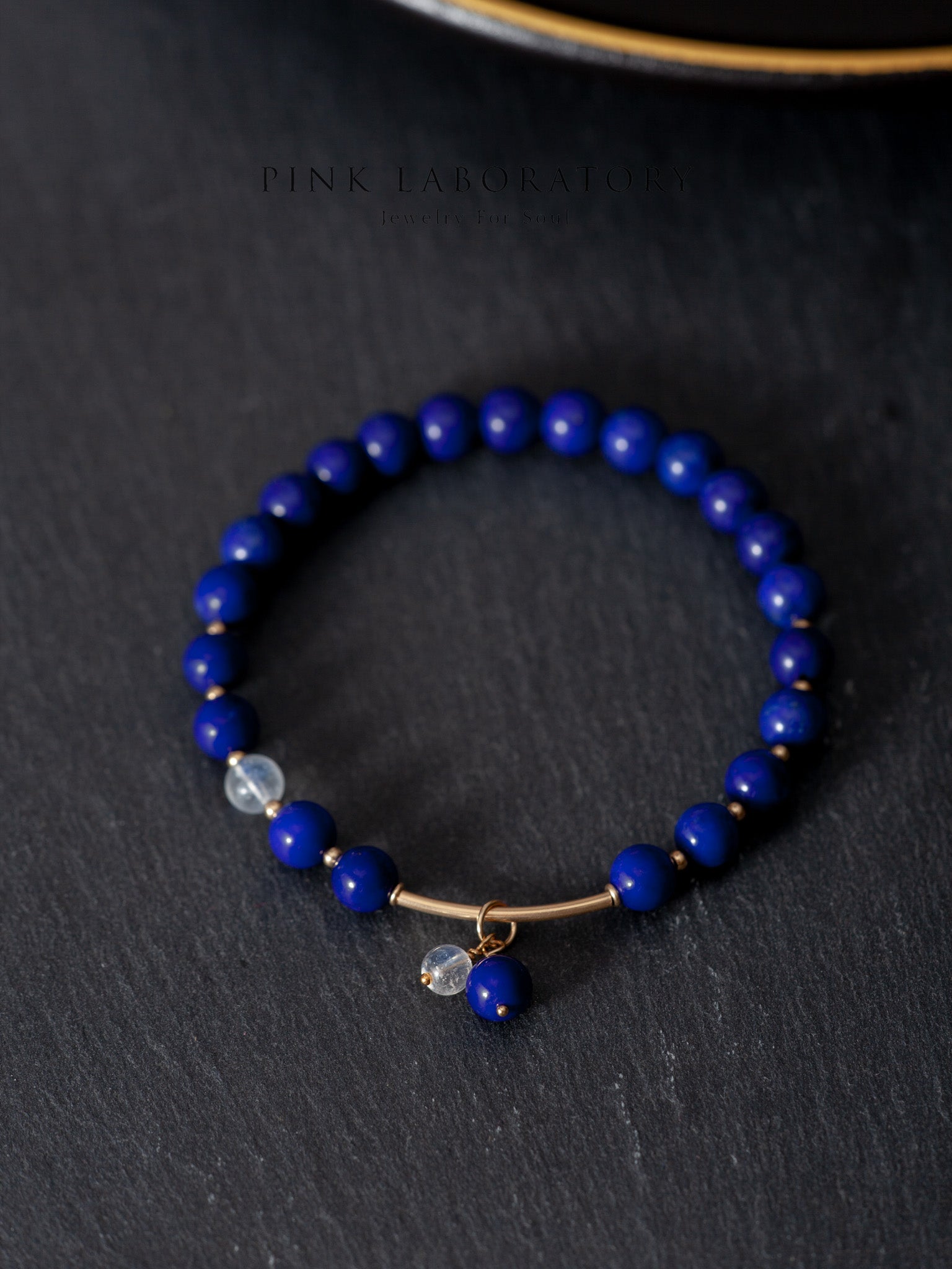 青金石月亮石14K包金手鍊