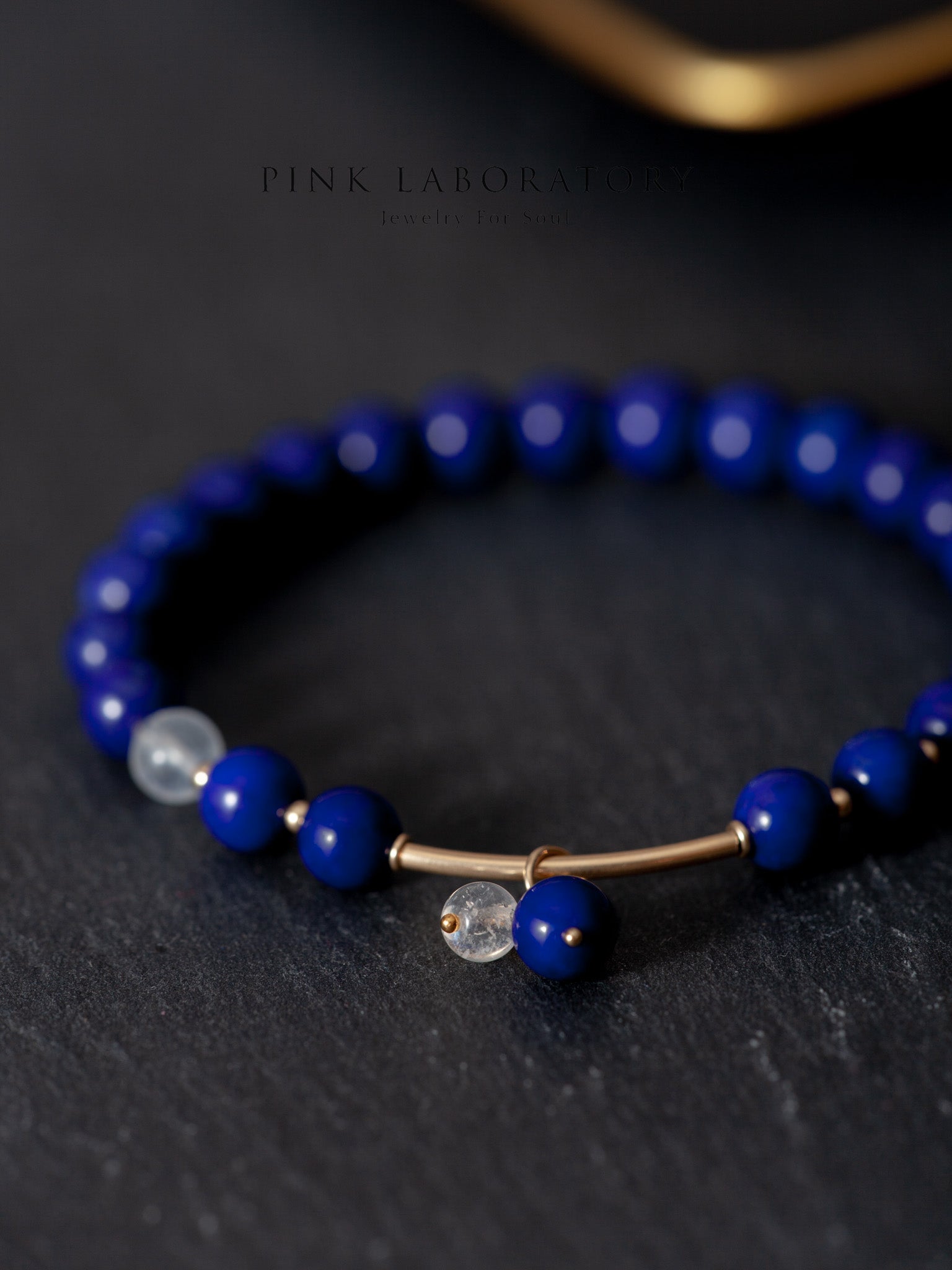 青金石月亮石14K包金手鍊