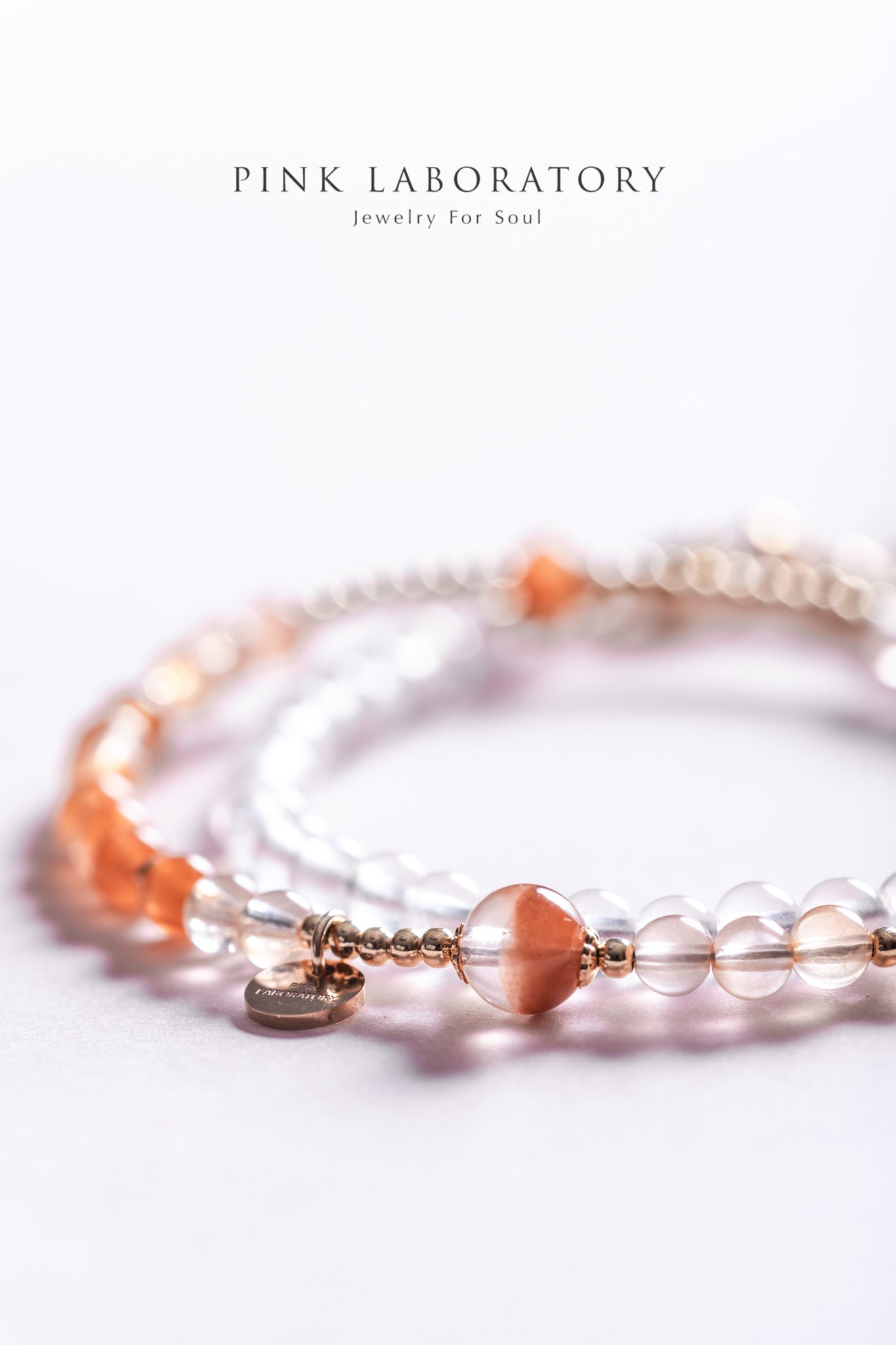 聚寶盆紅兔毛紅髮晶月亮石14KGF手鍊