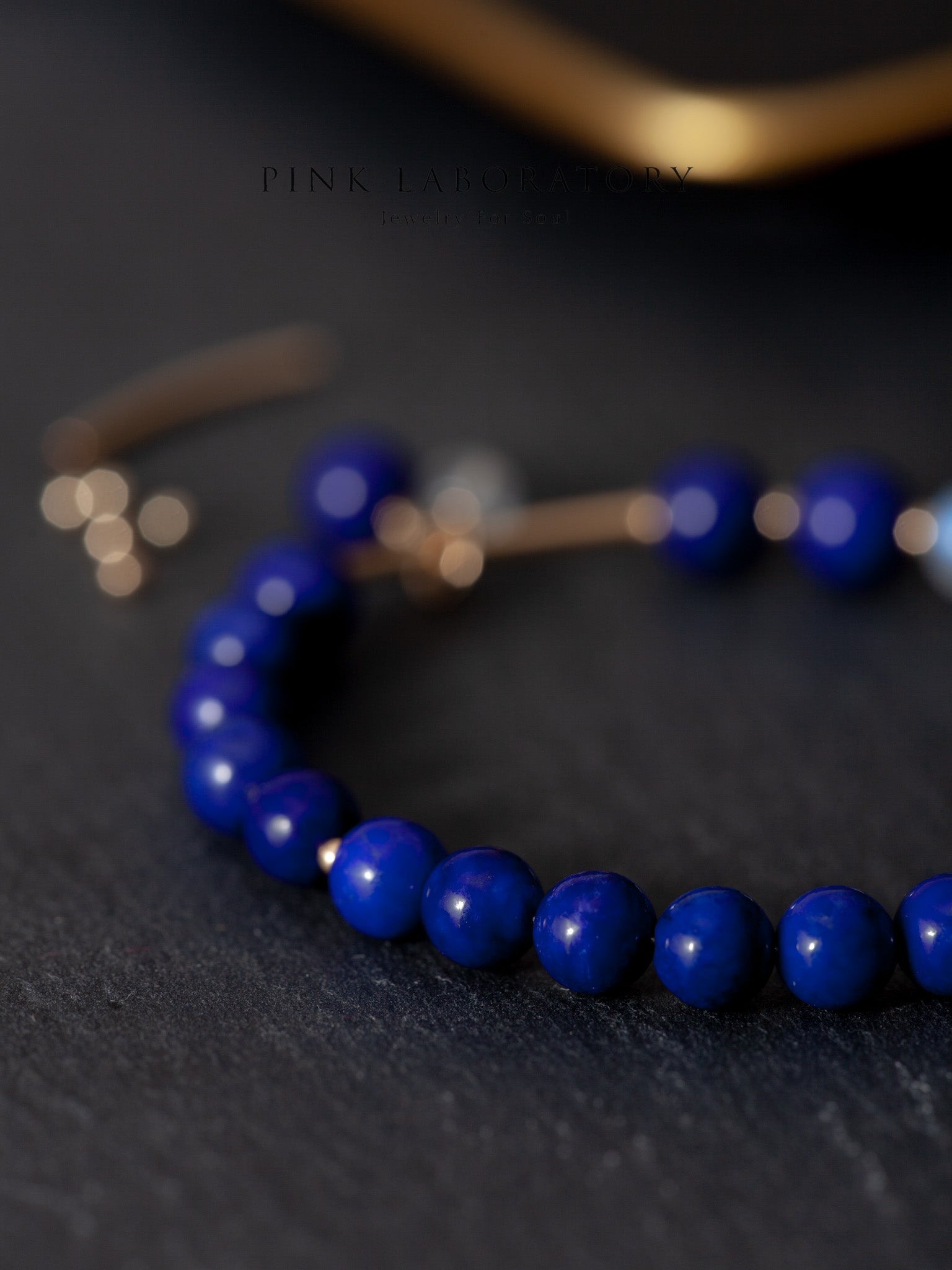 青金石月亮石14K包金手鍊