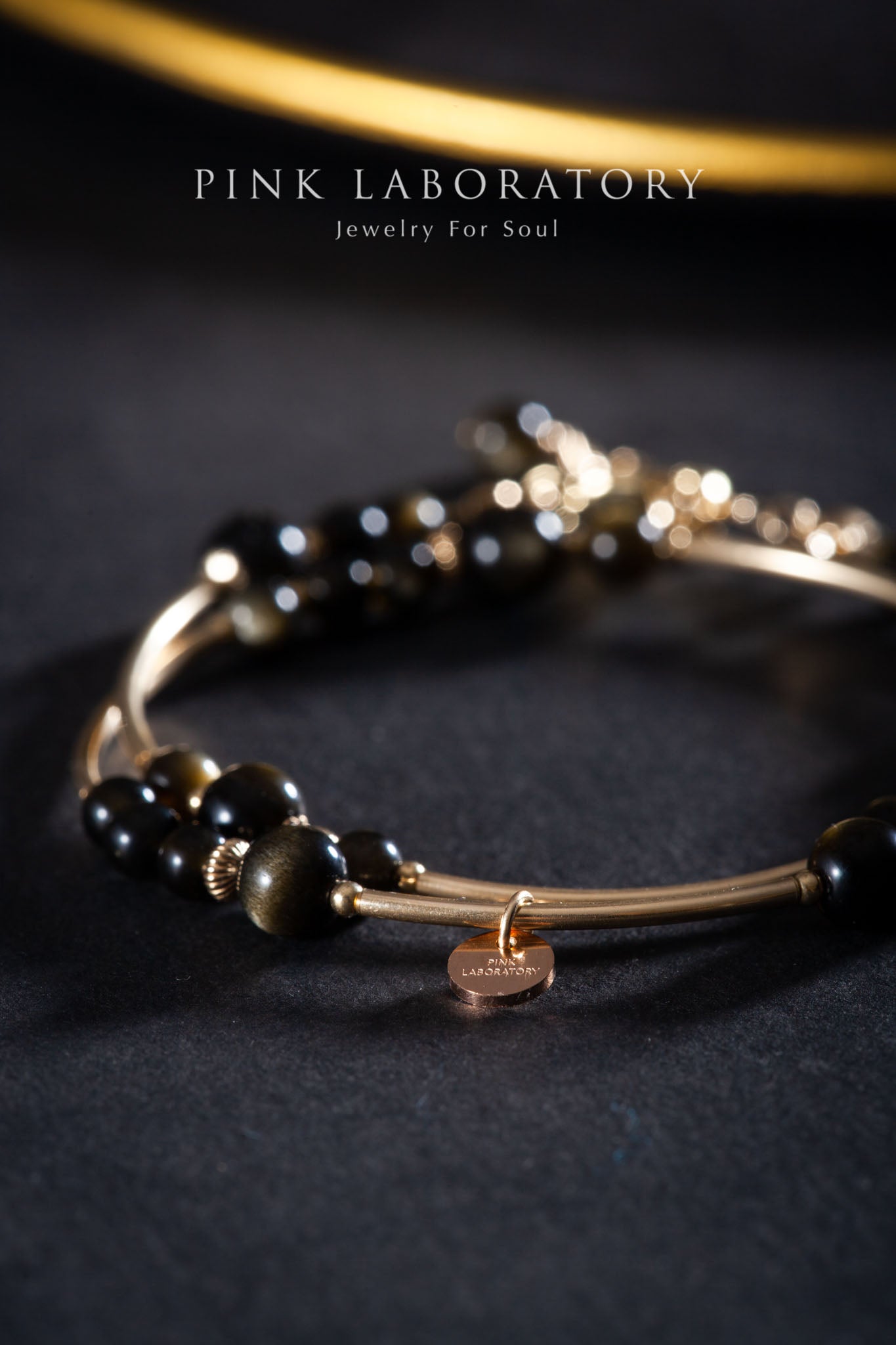 金沙黑曜石 14KGF手鍊