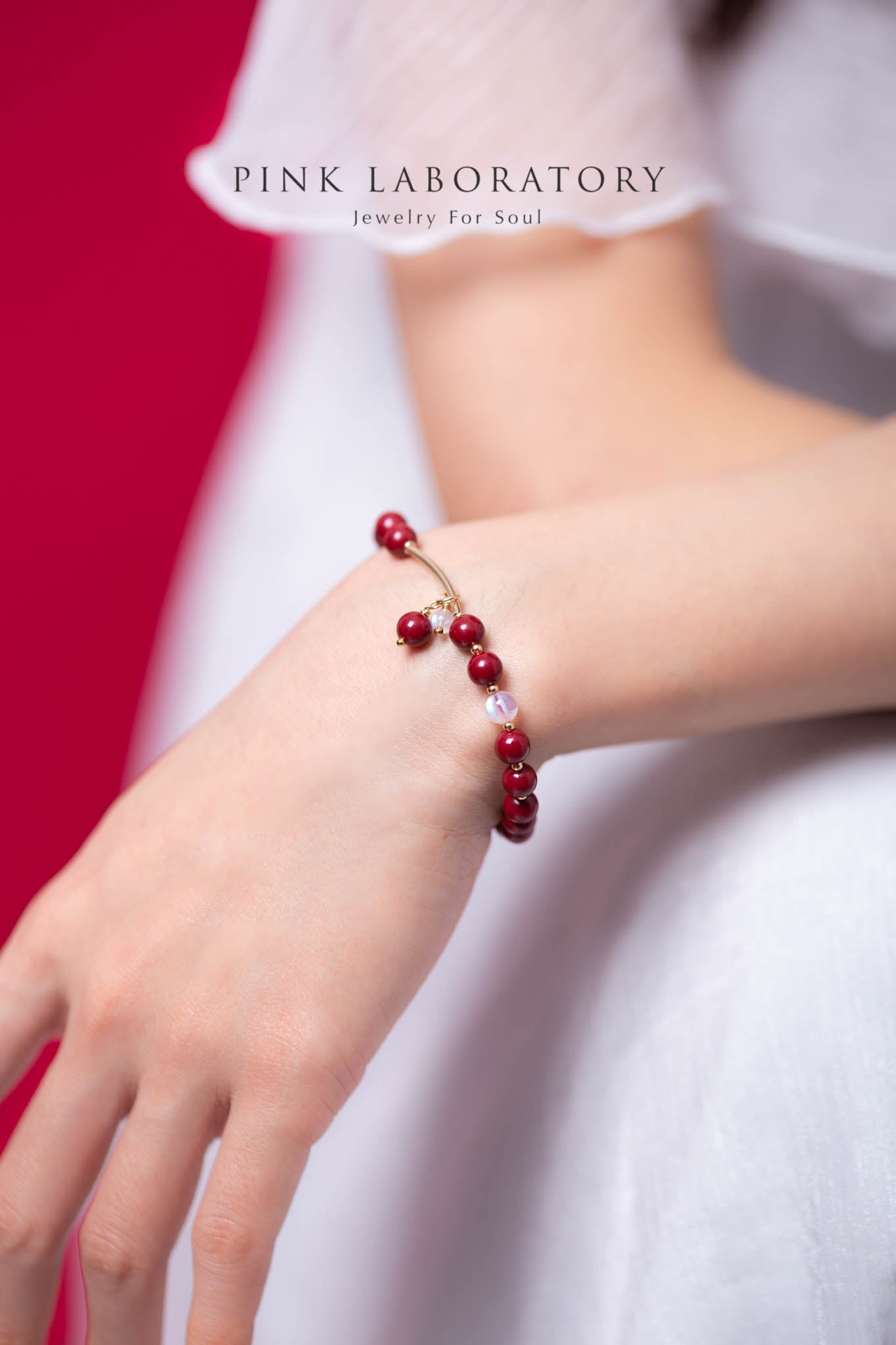 紫金砂硃砂 6mm 單圈手鏈 | 月光石