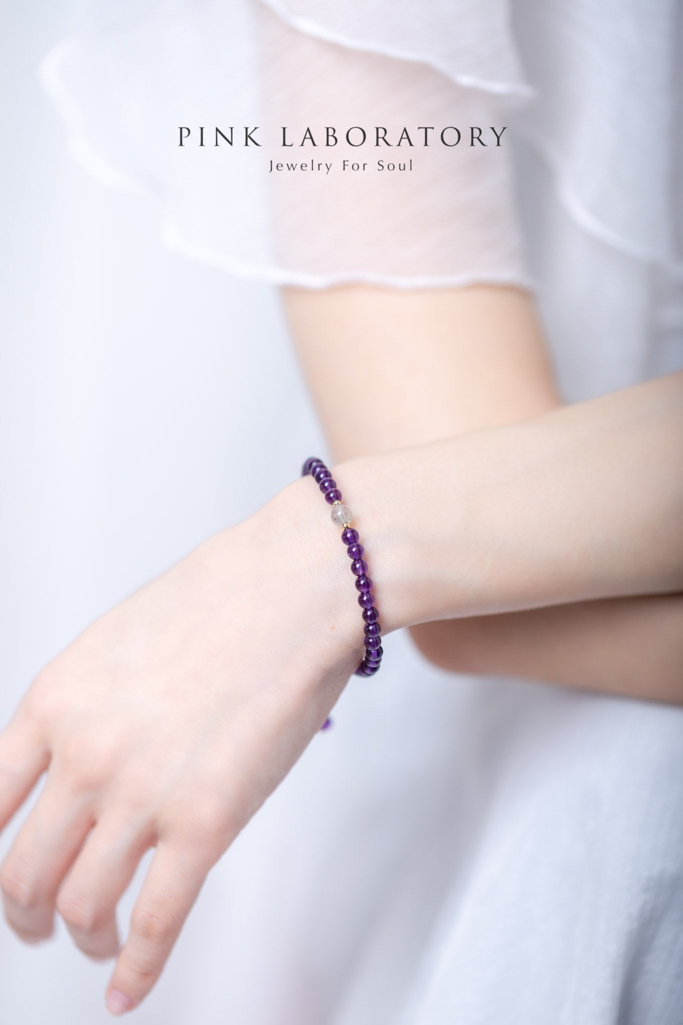 紫水晶拉長石14KGF手鍊