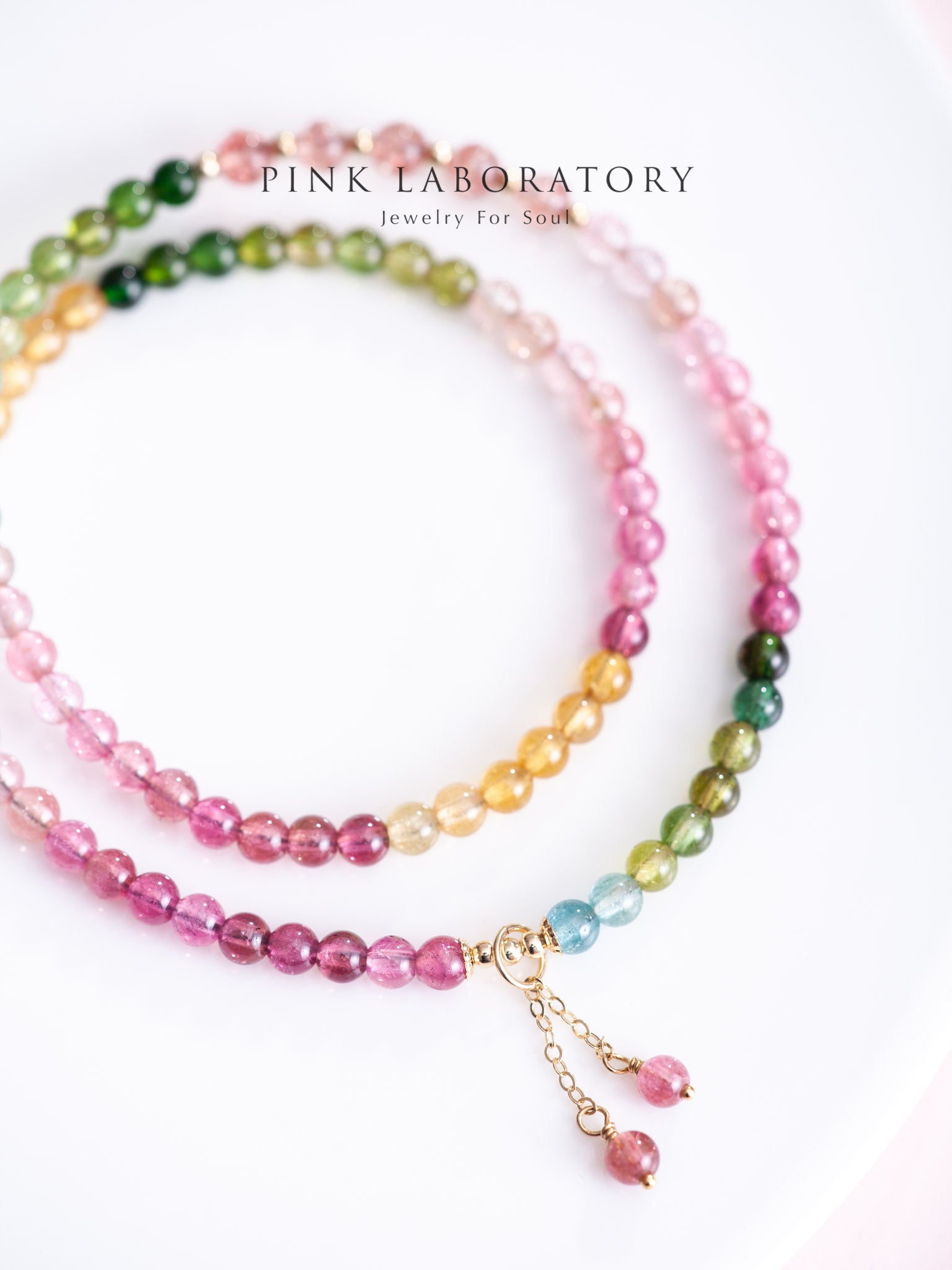 碧璽草莓晶雙圈14k包金手鍊