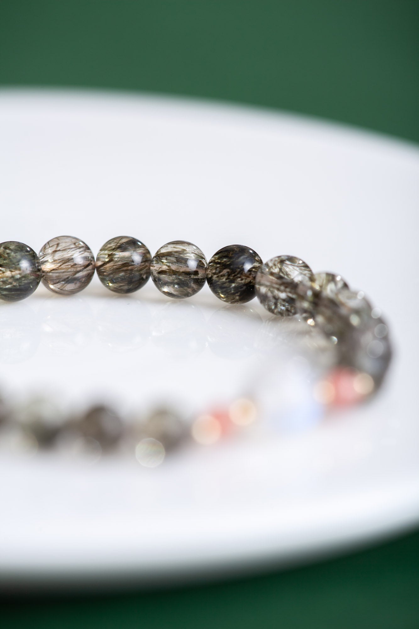 綠碧髮晶 月光石手鍊