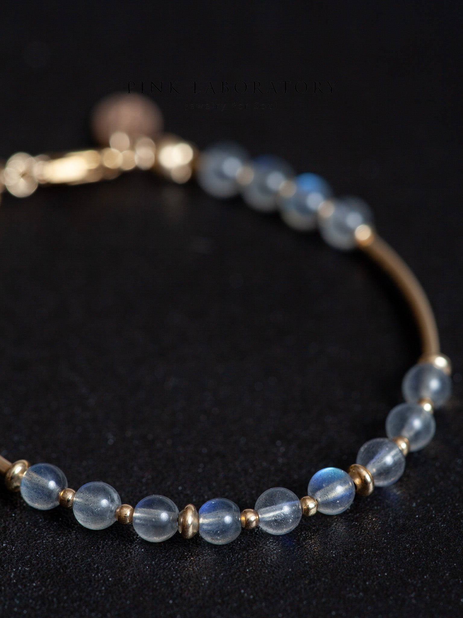 拉長石14k包金手鍊