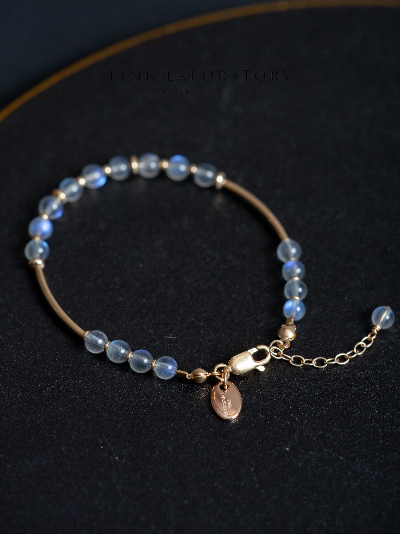 拉長石14k包金手鍊