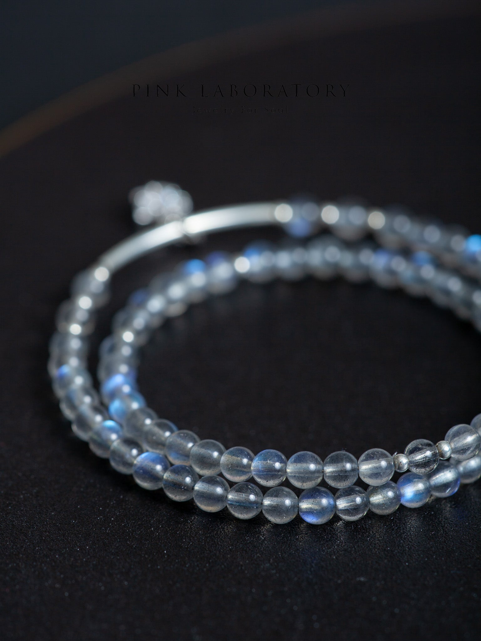 拉長石925純銀雙圈手鍊