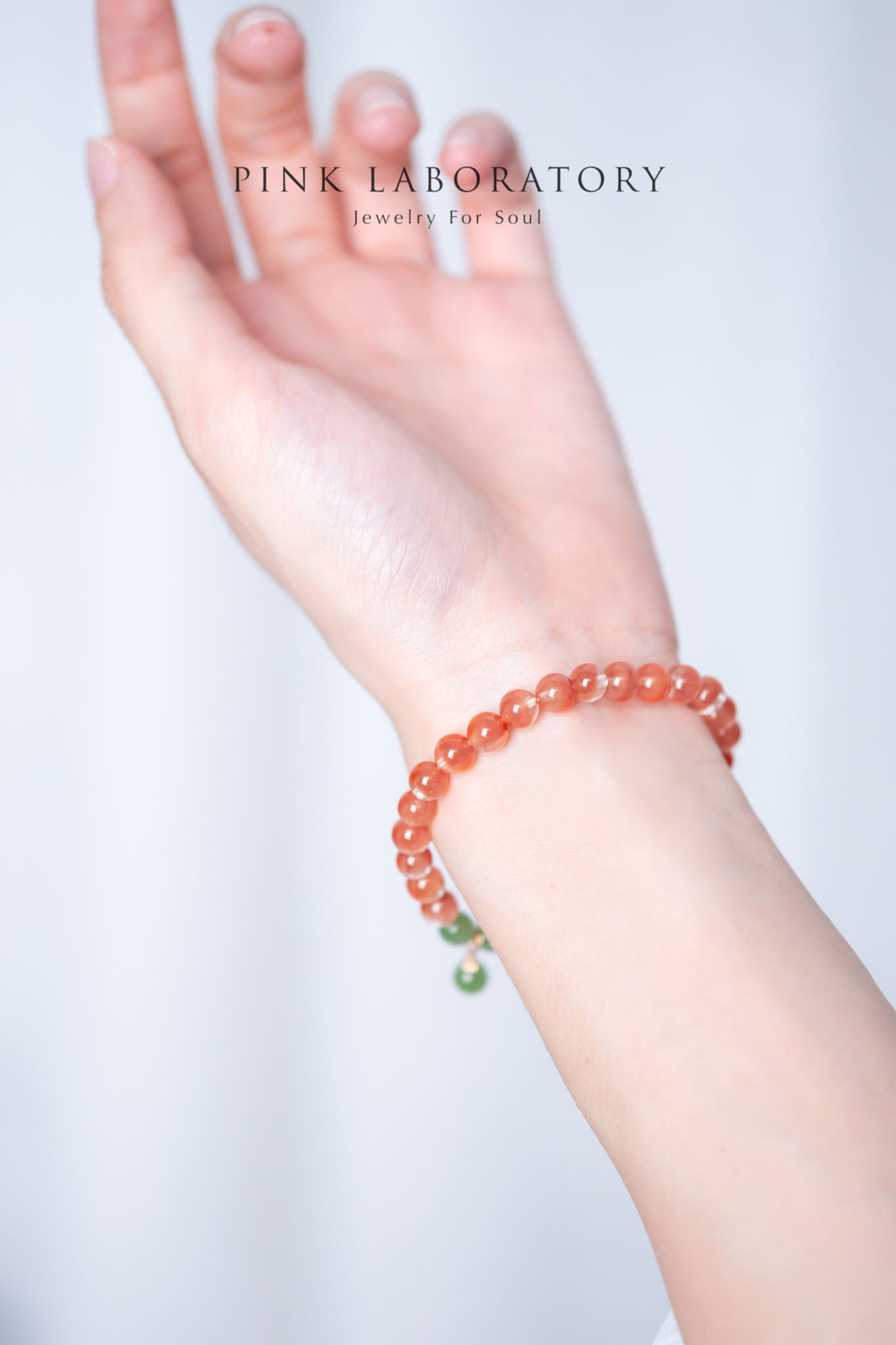 聚寶盆紅兔毛紅髮晶和田玉14KGF手鍊