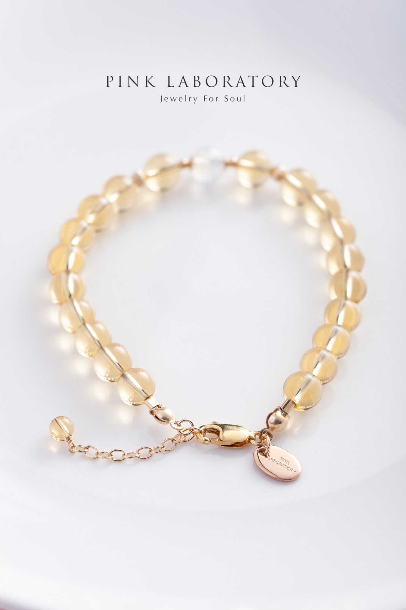 黃水晶月光石6mm手鍊