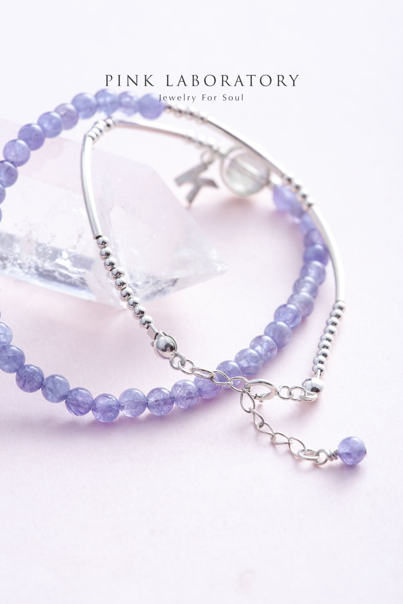 坦桑石拉長石925純銀兩圈手鍊