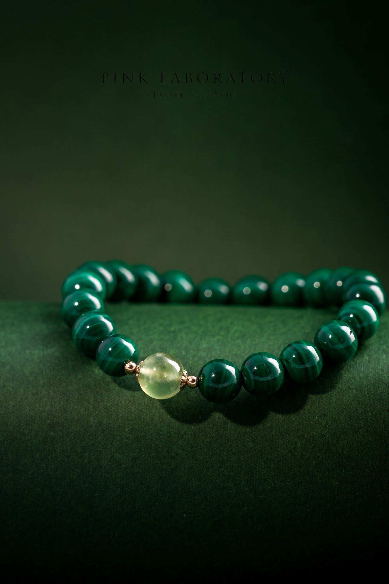 孔雀石葡萄石14KGF手鍊